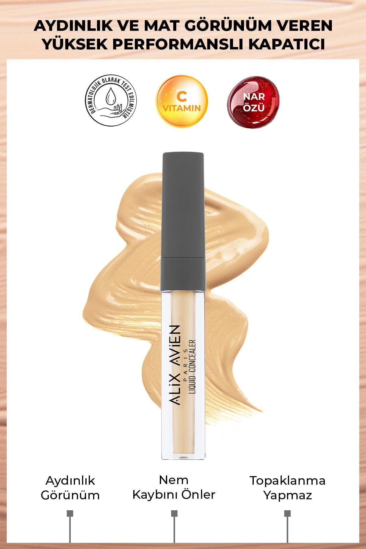 Aydınlık Görünüm Sağlayan Yoğun Likit Göz Altı Kapatıcısı - Liquid Concealer 107 Warm Desert