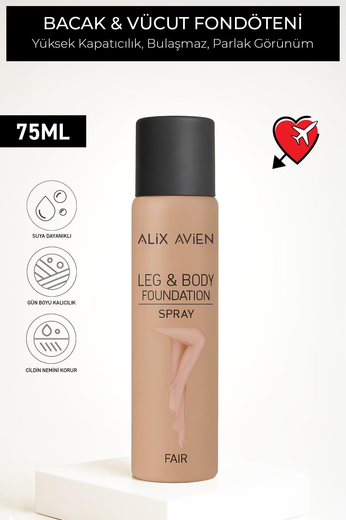 Bacak Fondöteni Fair Vücut Makyajı Bronzlaştırıcı Etki Sprey - Leg & Body Foundation Spray 75 ml