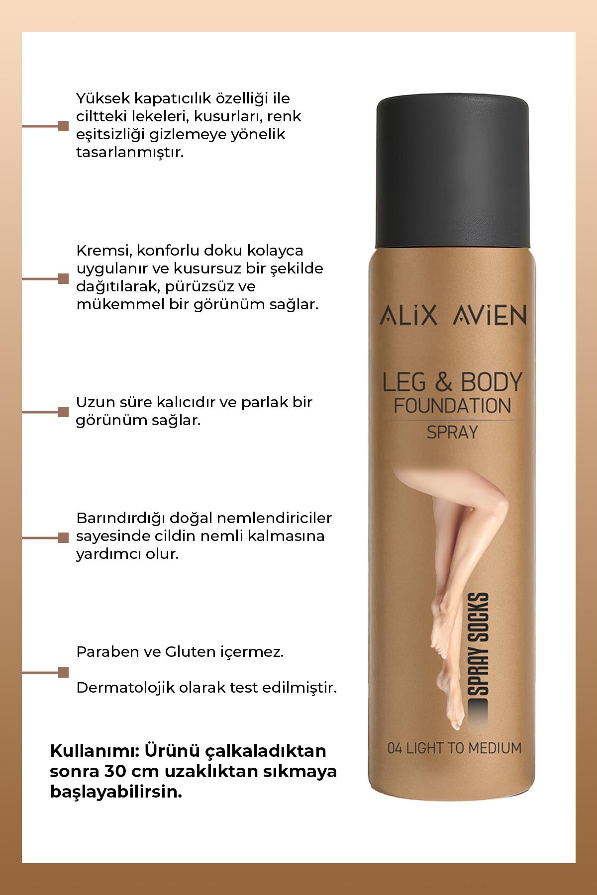 Bacak Fondöteni Light to Medium Bronzlaştırıcı Etki Sprey Çorap - Leg & Body Foundation 75 ml