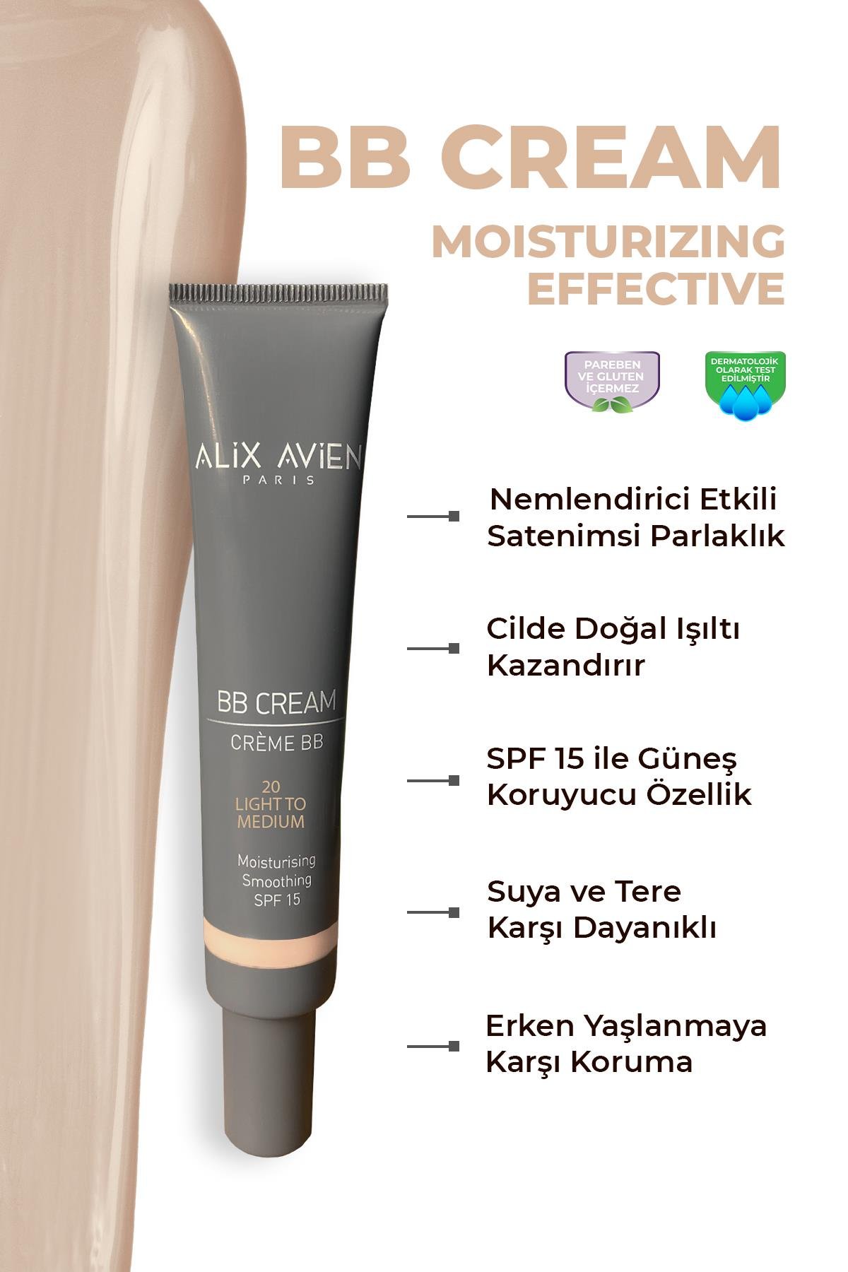 BB Krem Doğal Kapatıcı-Nemlendirici Etkili Satenimsi Parlaklık-BB Cream 20 Light To Medium