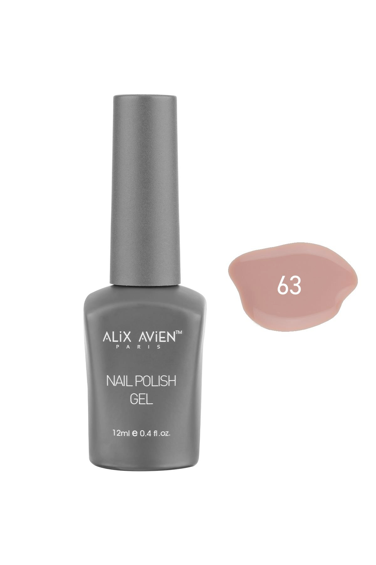 Bej Nude Kalıcı Oje 63-Yoğun Renk Veren Jel Oje 12 ml-Nail UV Gel Polish 63