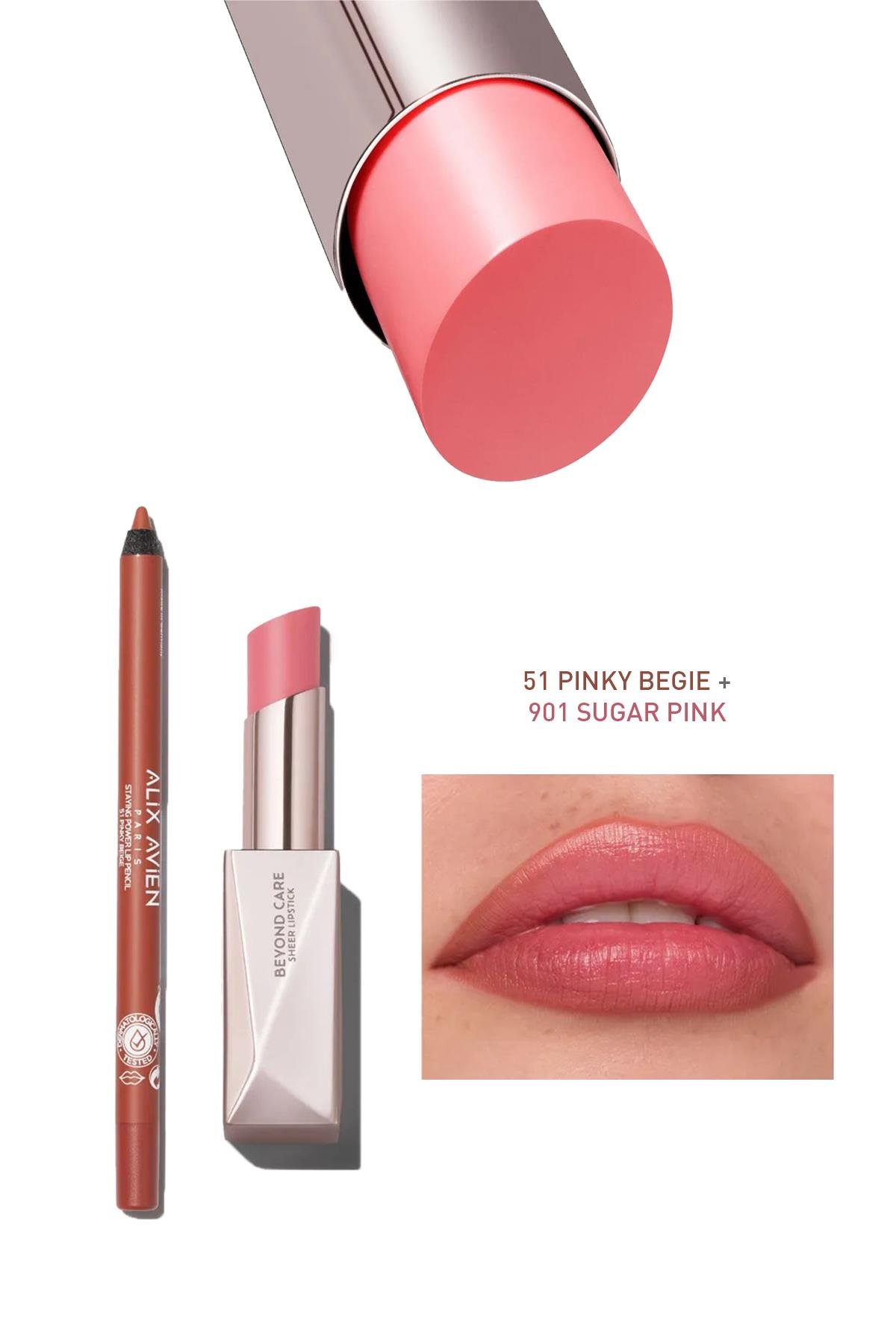 Beyond Care Sheer Lipstick 901 - Sugar Pink - Yoğun Nemlendirici Besleyici Etki - Parlak Ruj
