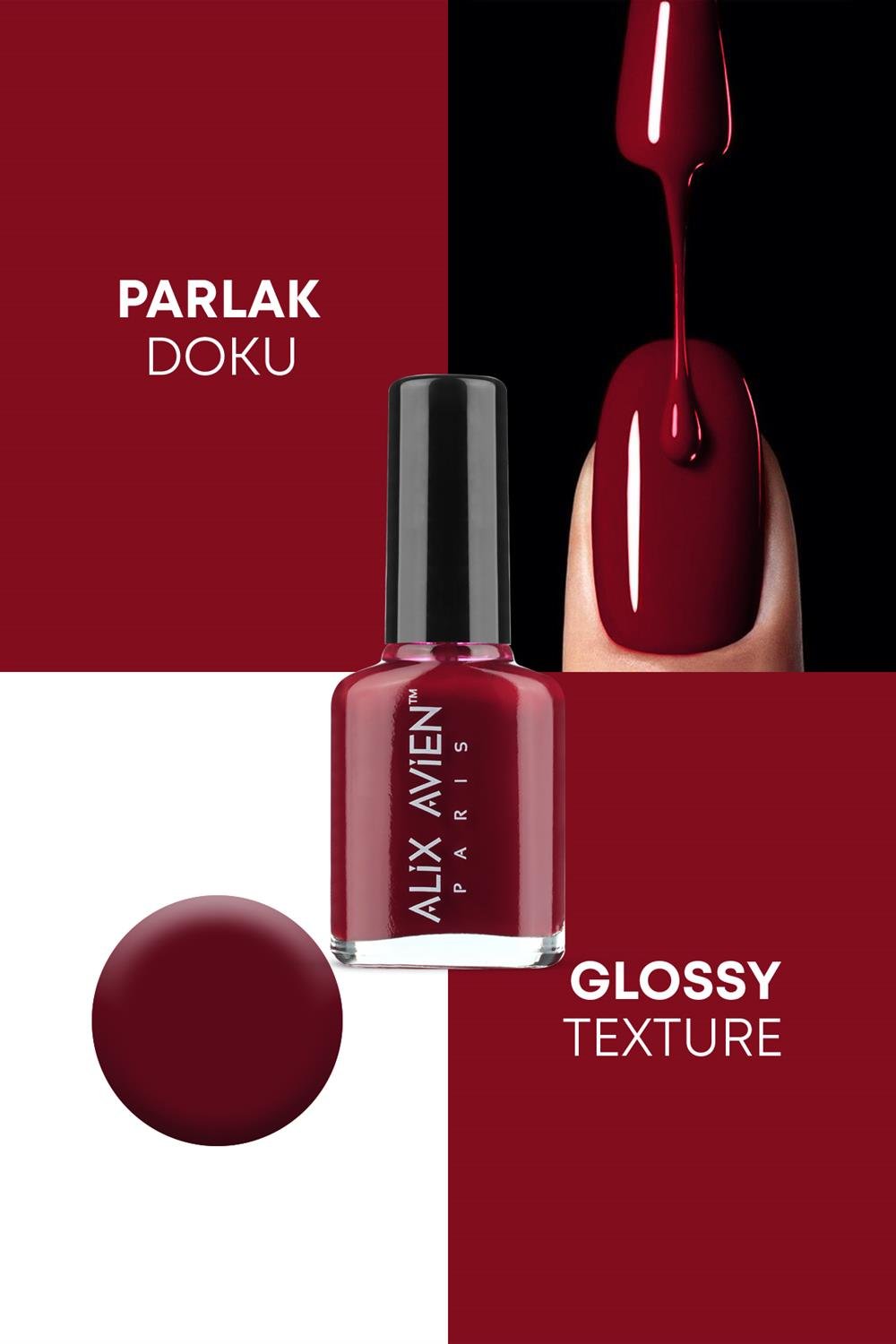 Bordo Oje 17  - Uzun Süreli Kalıcılık Hızlı Kuruma - Nail Lacquer 17