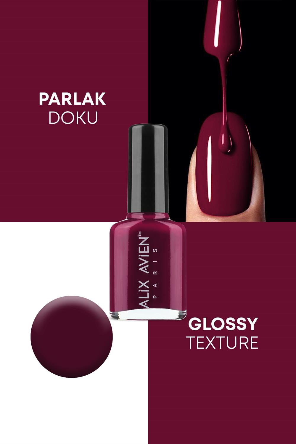 Bordo Oje 21  - Uzun Süreli Kalıcılık Hızlı Kuruma - Nail Lacquer 21