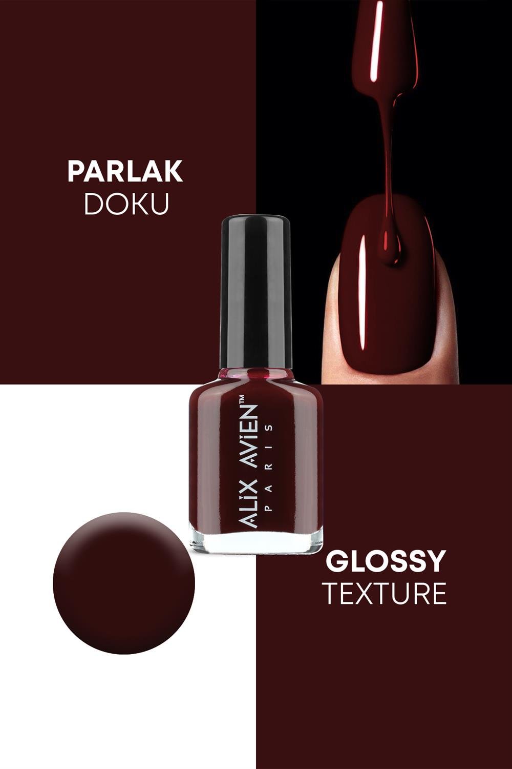 Bordo Oje 22  - Uzun Süreli Kalıcılık Hızlı Kuruma - Nail Lacquer 22