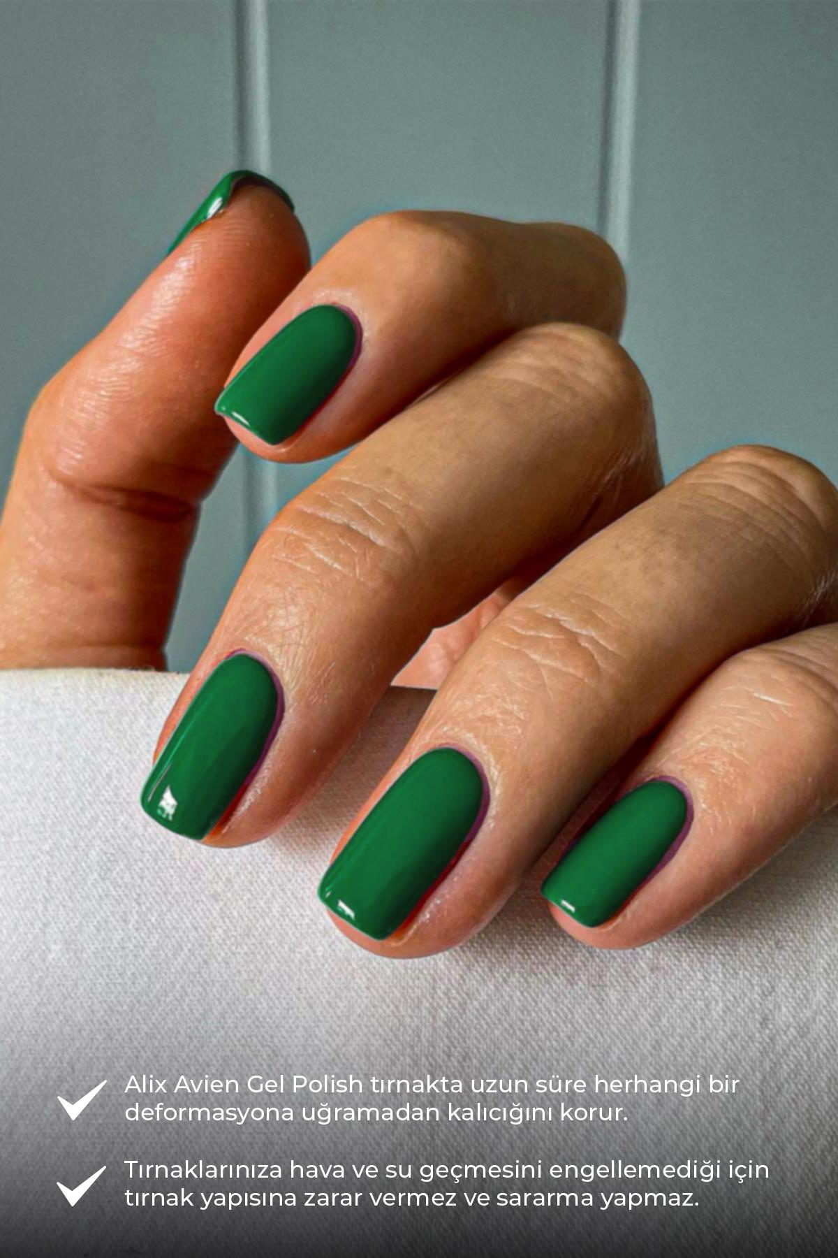 Çim Yeşili Kalıcı Oje 91-Yoğun Renk Veren Jel Oje 12 ml-Nail UV Gel Polish 91
