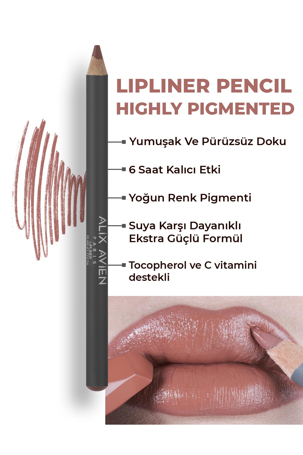 Dudak Kalemi Lipliner Pencil 05 Milky Cocoa - Dağılma Yapmayan 6 Saate Kadar Kalıcı Etki
