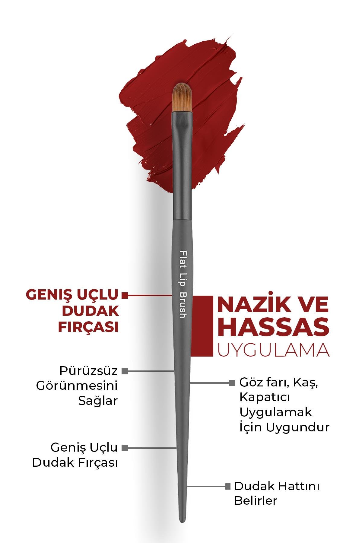 Geniş Uçlu Dudak Fırçası - Flat Lip Brush