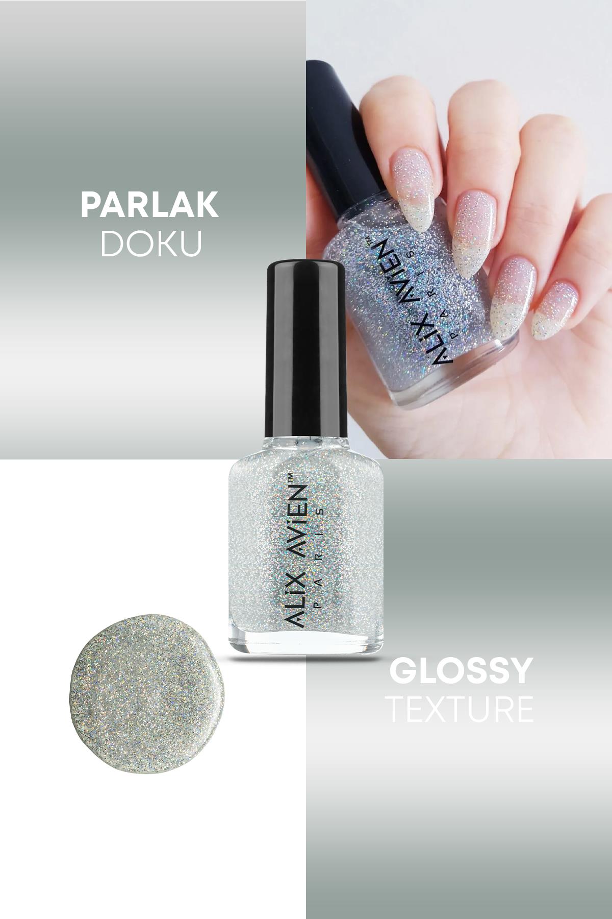 Gri Simli Oje 39 - Yüksek Pigmentli Uzun Süreli Kalıcılık Hızlı Kuruma - Nail Lacquer 39