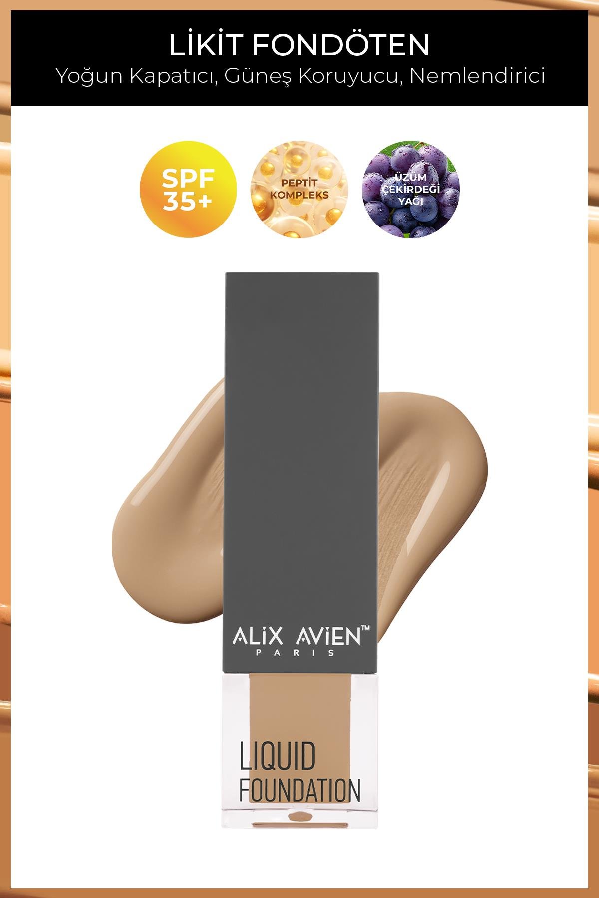 Güneş Koruyucu SPF35+ Nemlendirici Etkili Kremsi Likit Fondöten - Liquid Foundation 307 True Sand