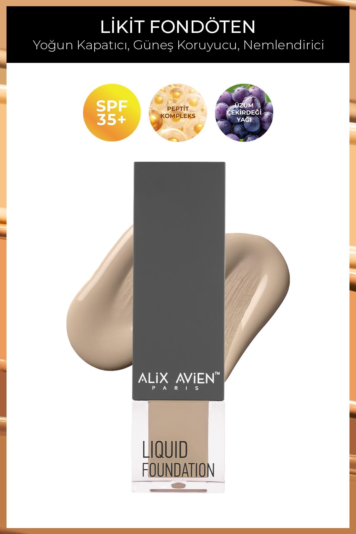 Güneş Koruyucu SPF35+ Nemlendirici Etkili Kremsi Likit Fondöten - Liquid Foundation 311 Deep Beige