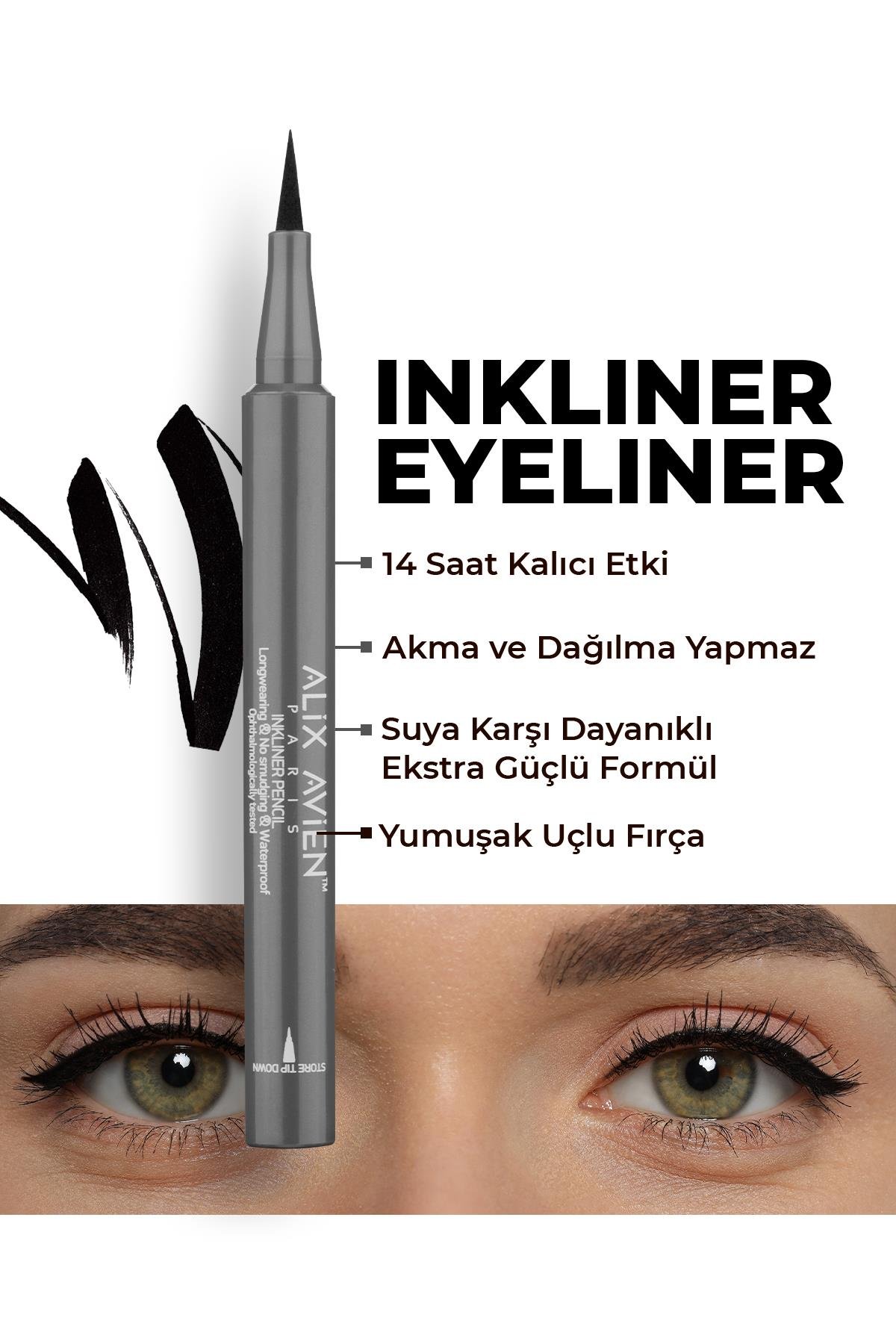 Inkliner Eyeliner Pencil Black - Ekstra Siyah - 24 Saat Kalıcı Etkili Göz Kalemi