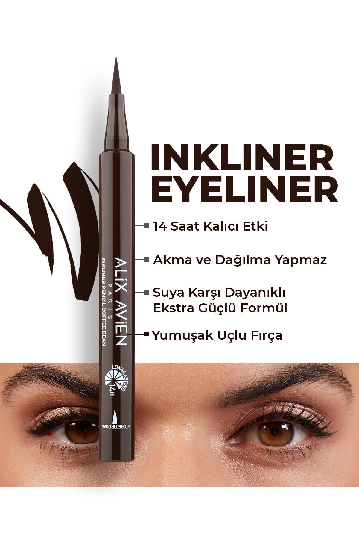 Inkliner Eyeliner Pencil Coffee Bean - Ekstra Kahve Çekirdeği - 14 Saat Kalıcı Etkili Göz Kalemi