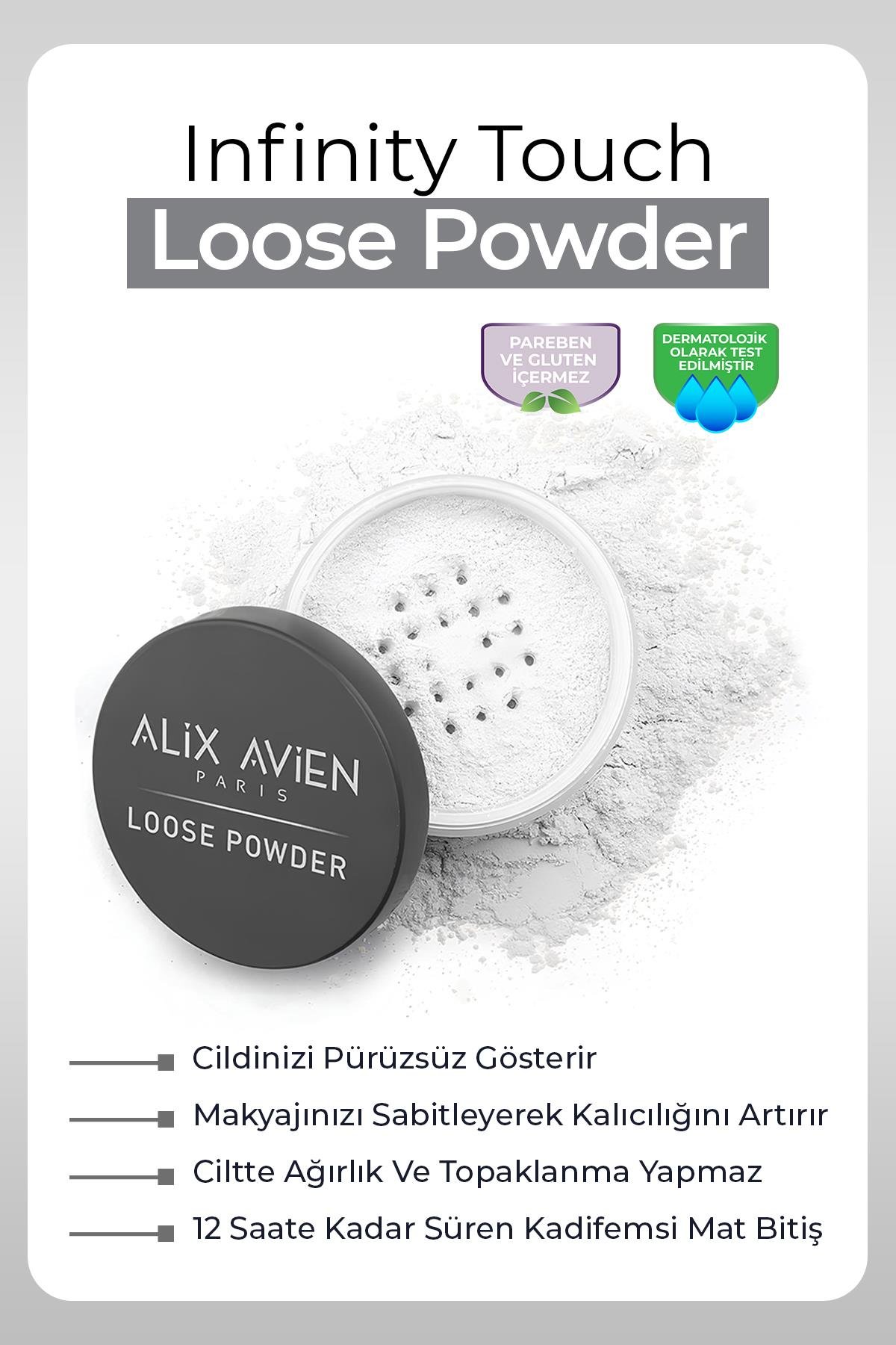 İpeksi Toz Pudra - Sabitleyici Etki Mat Bitiş - Loose Powder 01 Transparent