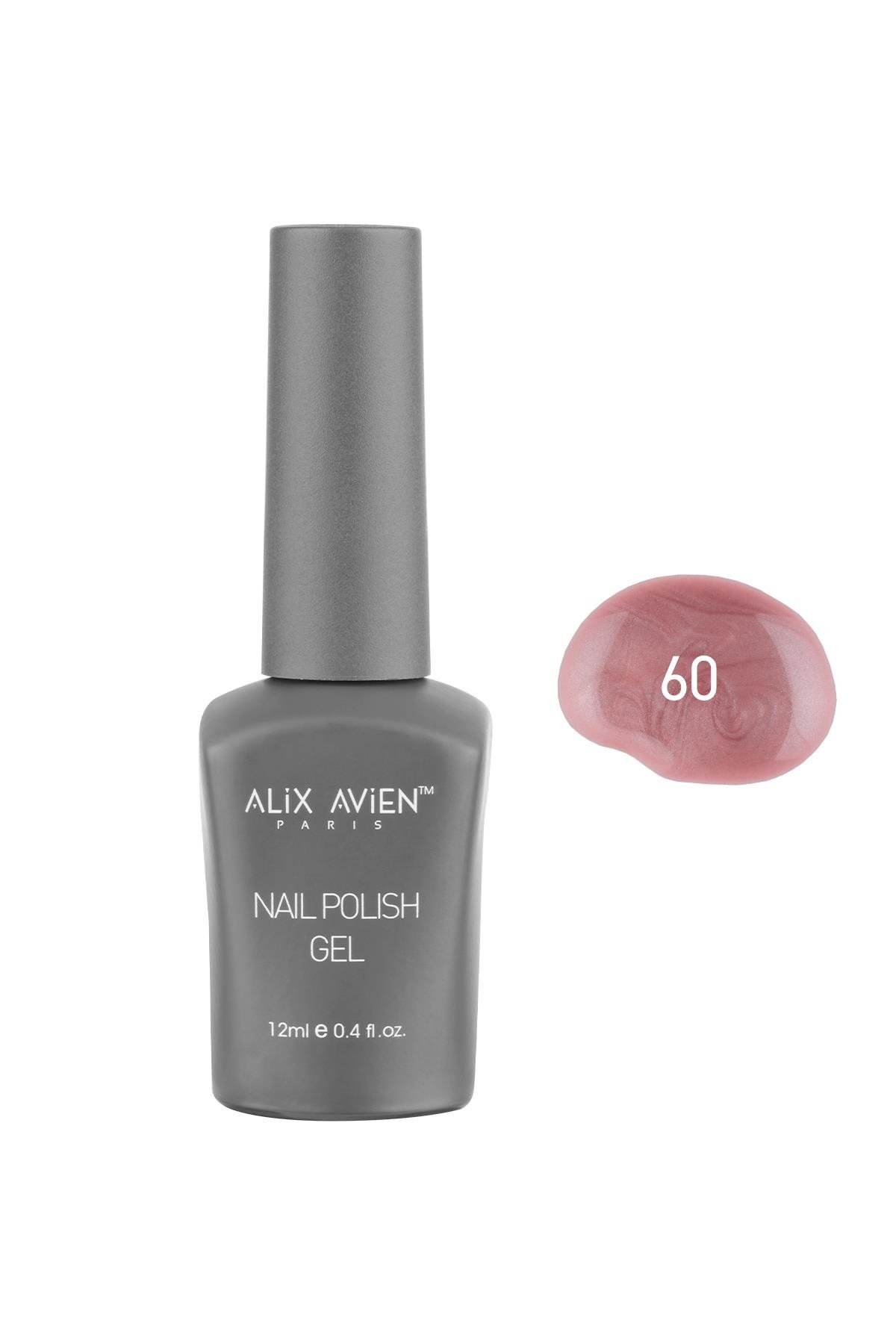 Işıltılı Bej Pembe Kalıcı Oje 60-Yoğun Renk Veren Jel Oje 12 ml-Nail UV Gel Polish 60