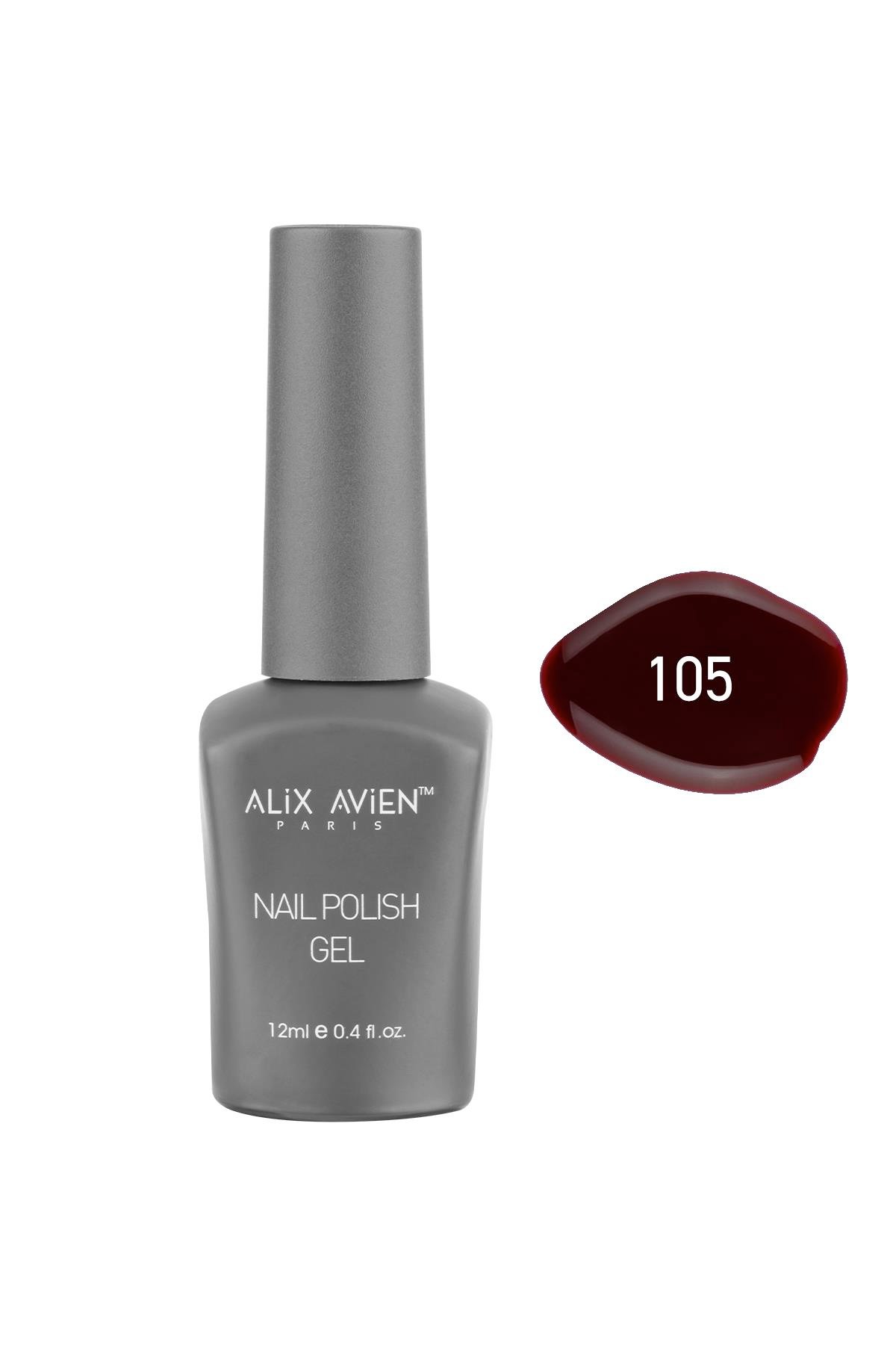Kahverengi Bordo Kalıcı Oje 105-Yoğun Renk Veren Jel Oje 12 ml-Nail UV Gel Polish 105