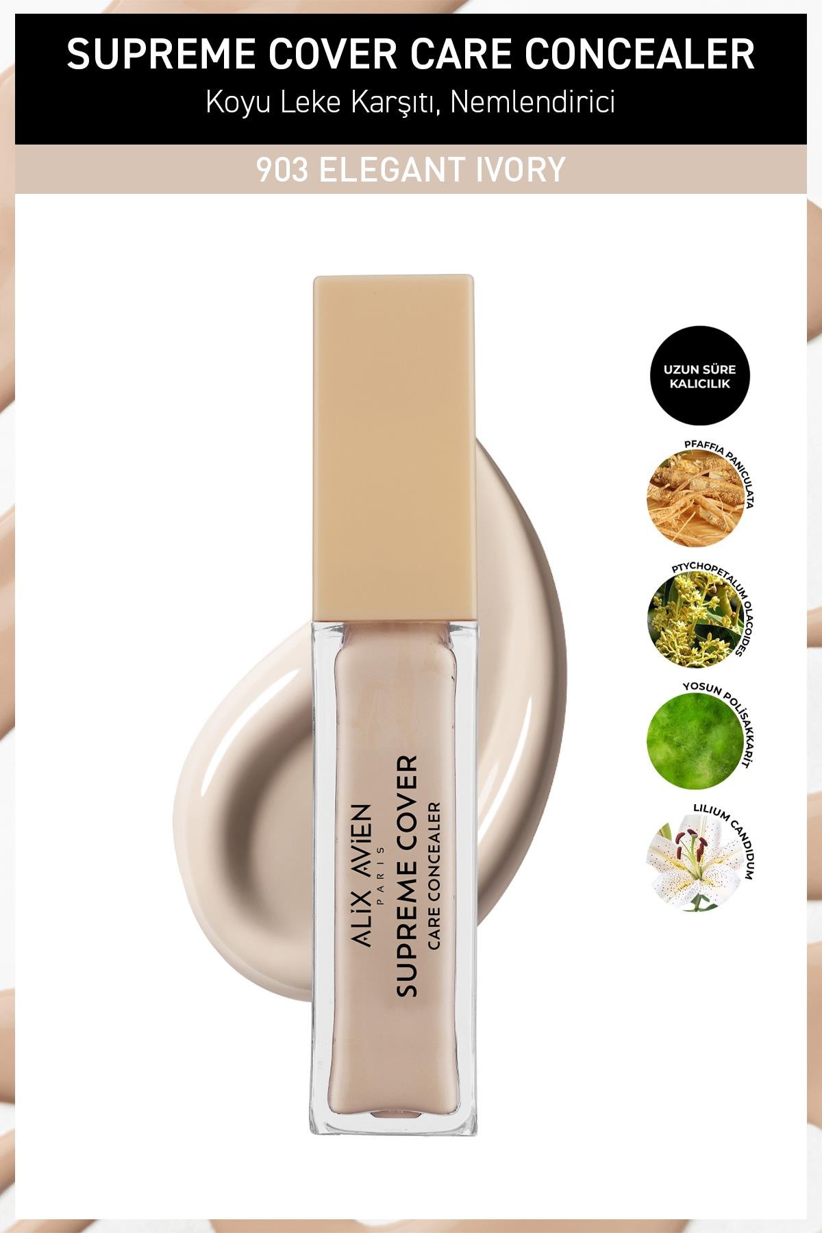 Kalıcı,Nemlendirici,Hücre Onarıcı Leke Karşıtı Kapatıcı - Supreme Cover Concealer 903 Elegant Ivory