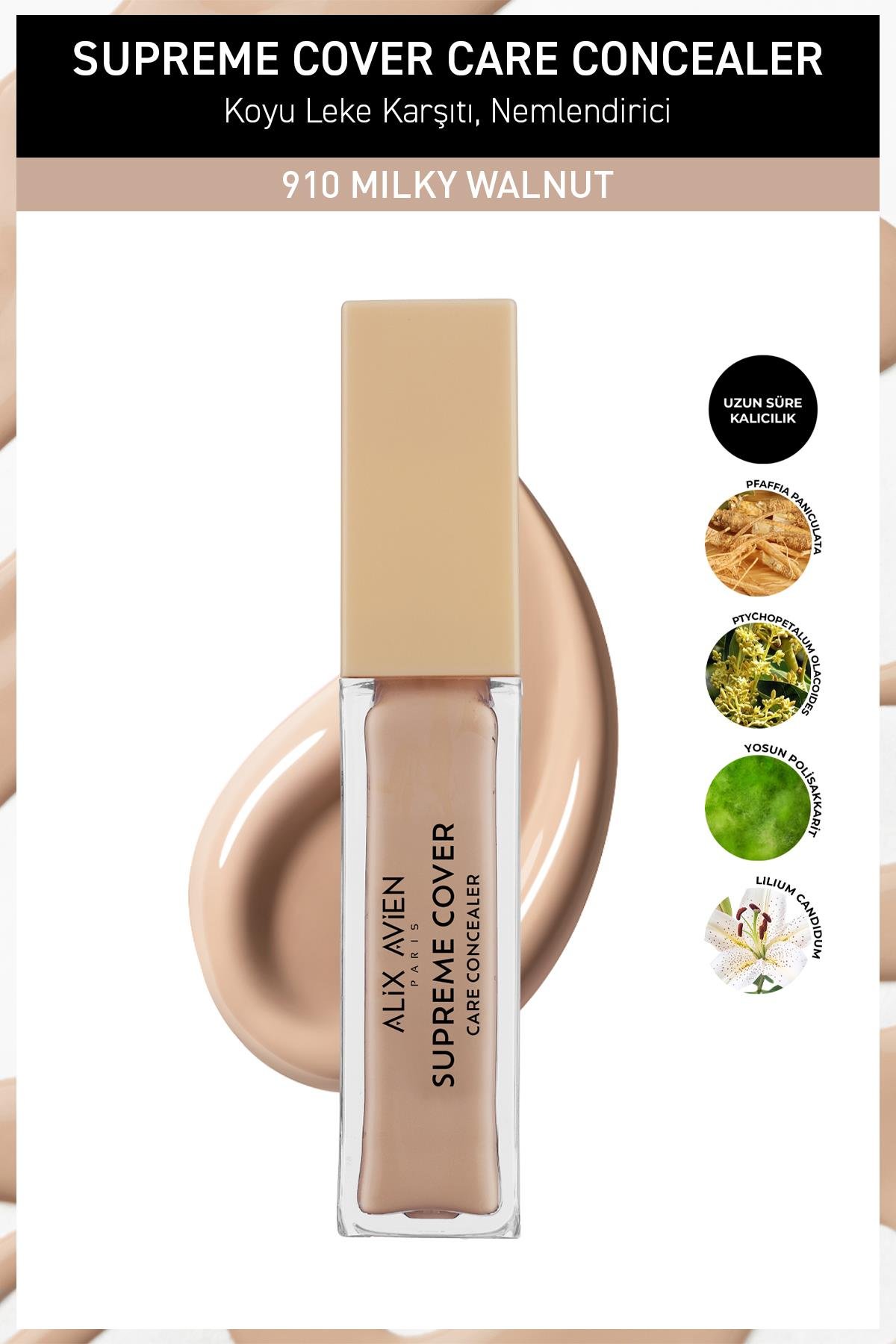 Kalıcı,Nemlendirici,Hücre Onarıcı Leke Karşıtı Kapatıcı - Supreme Cover Concealer 910 Milky Walnut