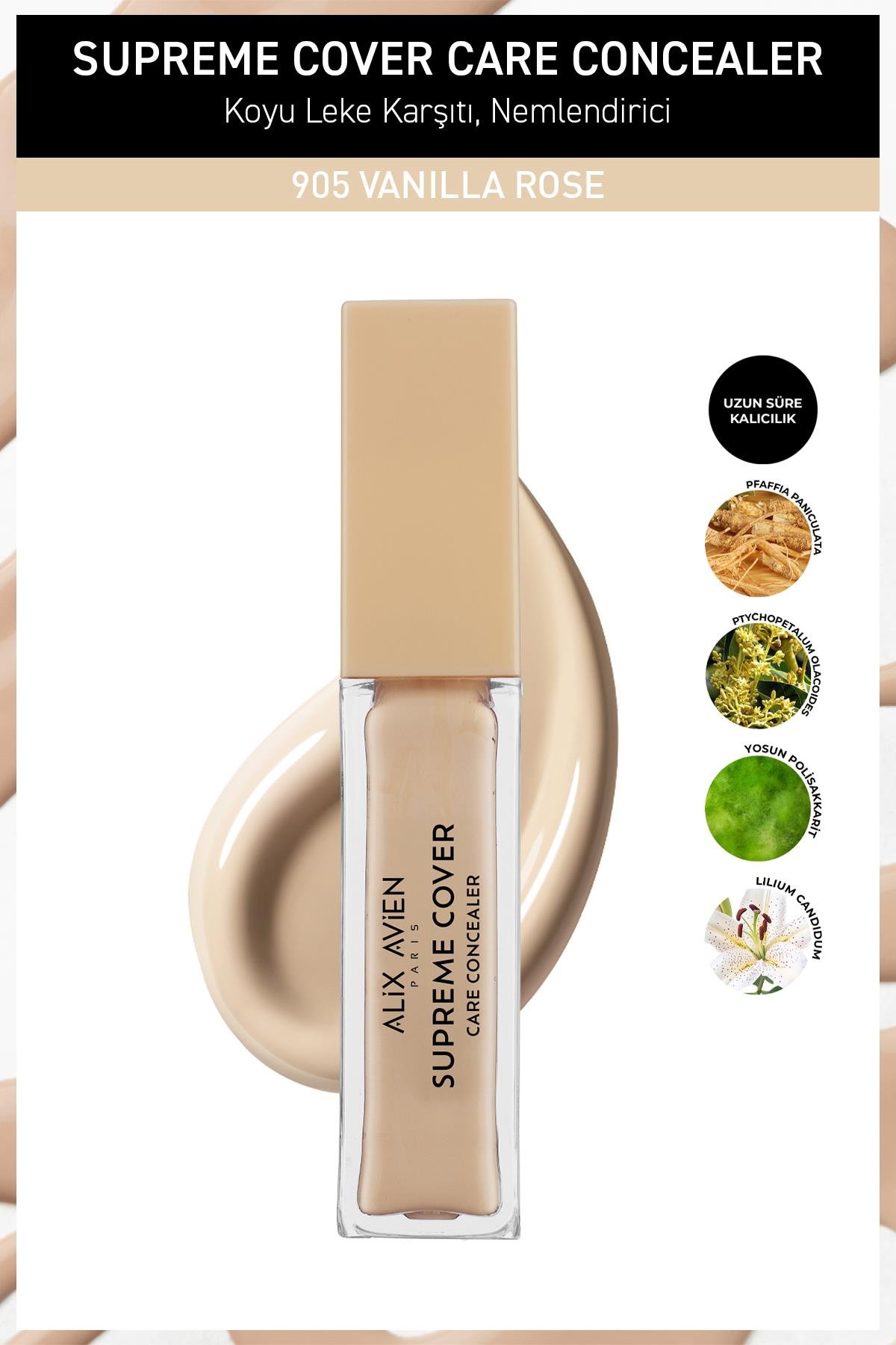Kalıcı,Nemlendirici,Hücre Onarıcı Leke Karşıtı Kapatıcı - Supreme Cover Concealer 905 Vanilla Rose