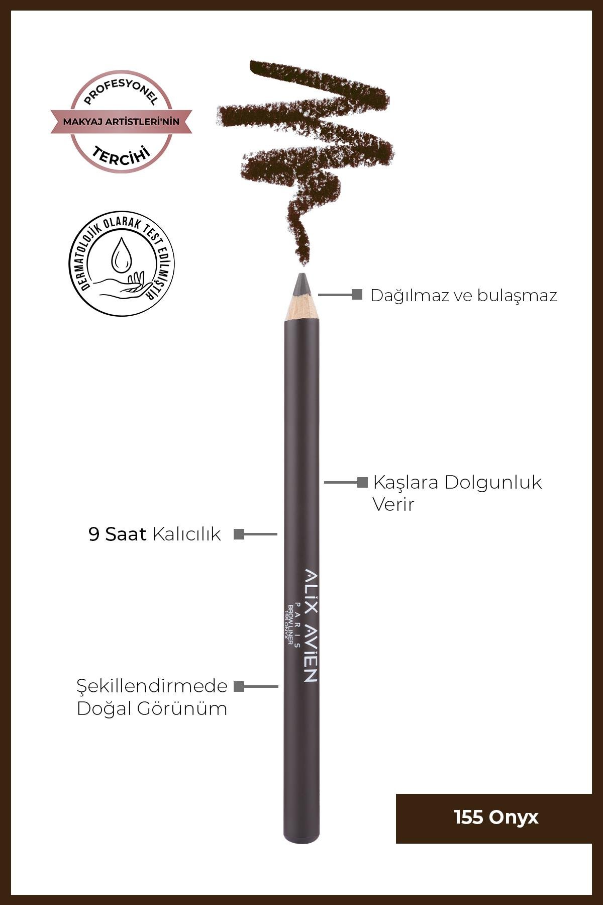 Kaş Kalemi 155 -  9 Saate Kadar Kalıcılık - Brow Liner 155 Onyx