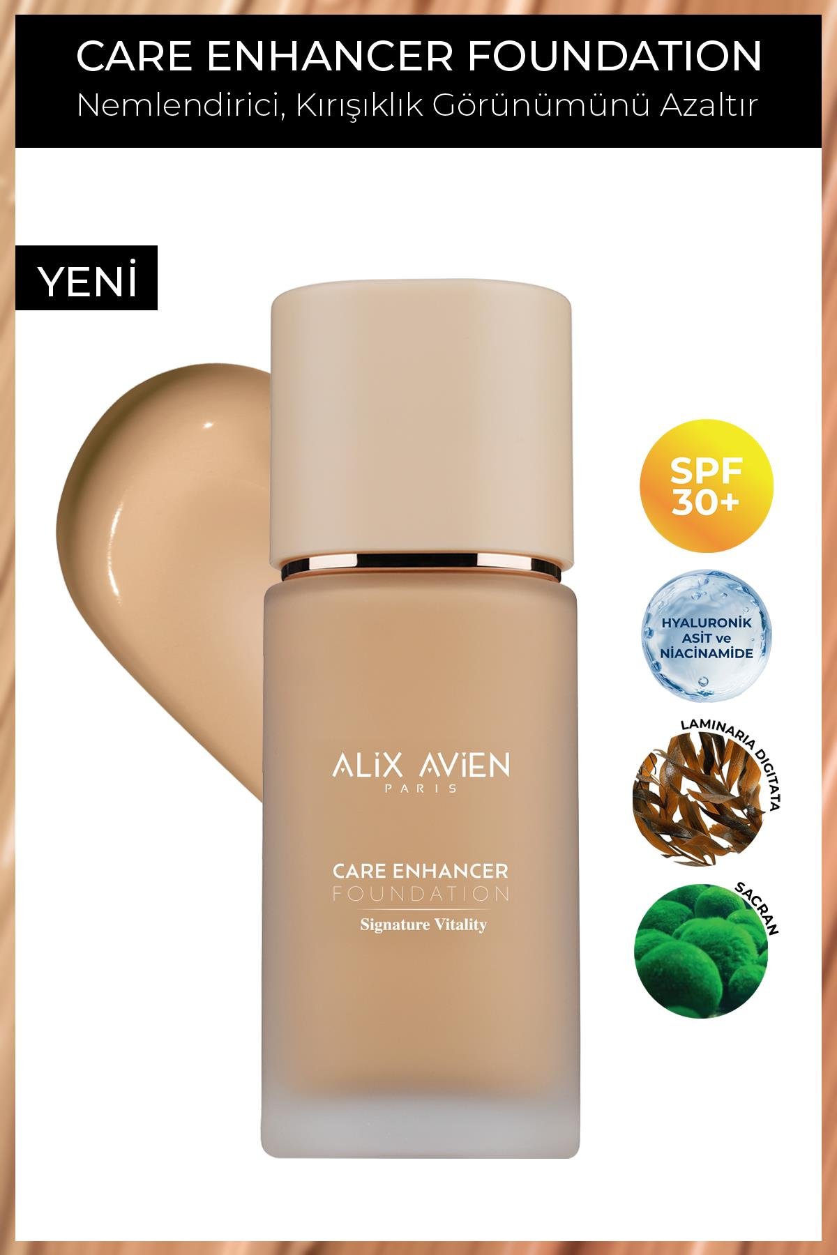 Kırışıklık Karşıtı Nemlendirici SPF30 Parlak Bitişli Fondöten - Care Enhancer 810 Desert Sand