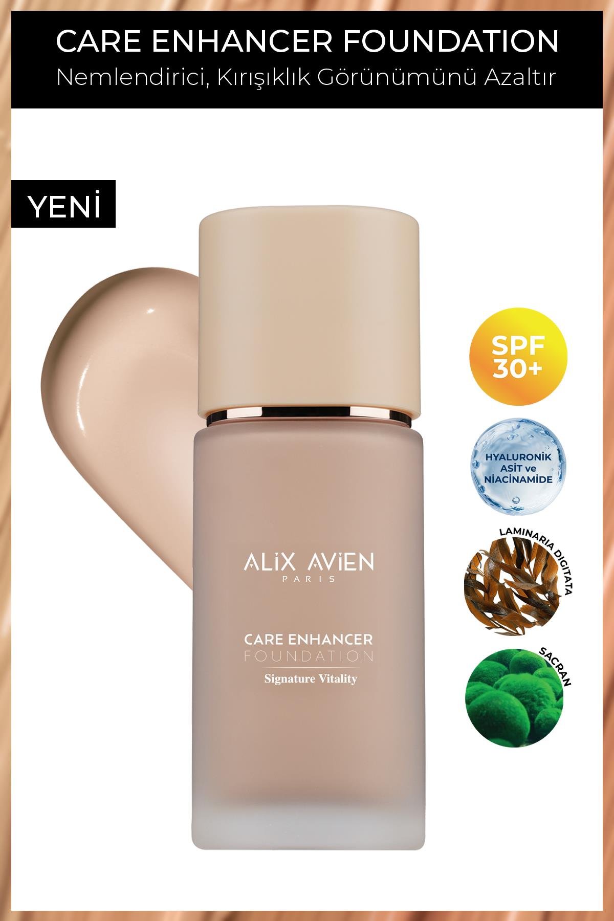 Kırışıklık Karşıtı Nemlendirici SPF30 Parlak Bitişli Fondöten - Care Enhancer 803 Rose Buff