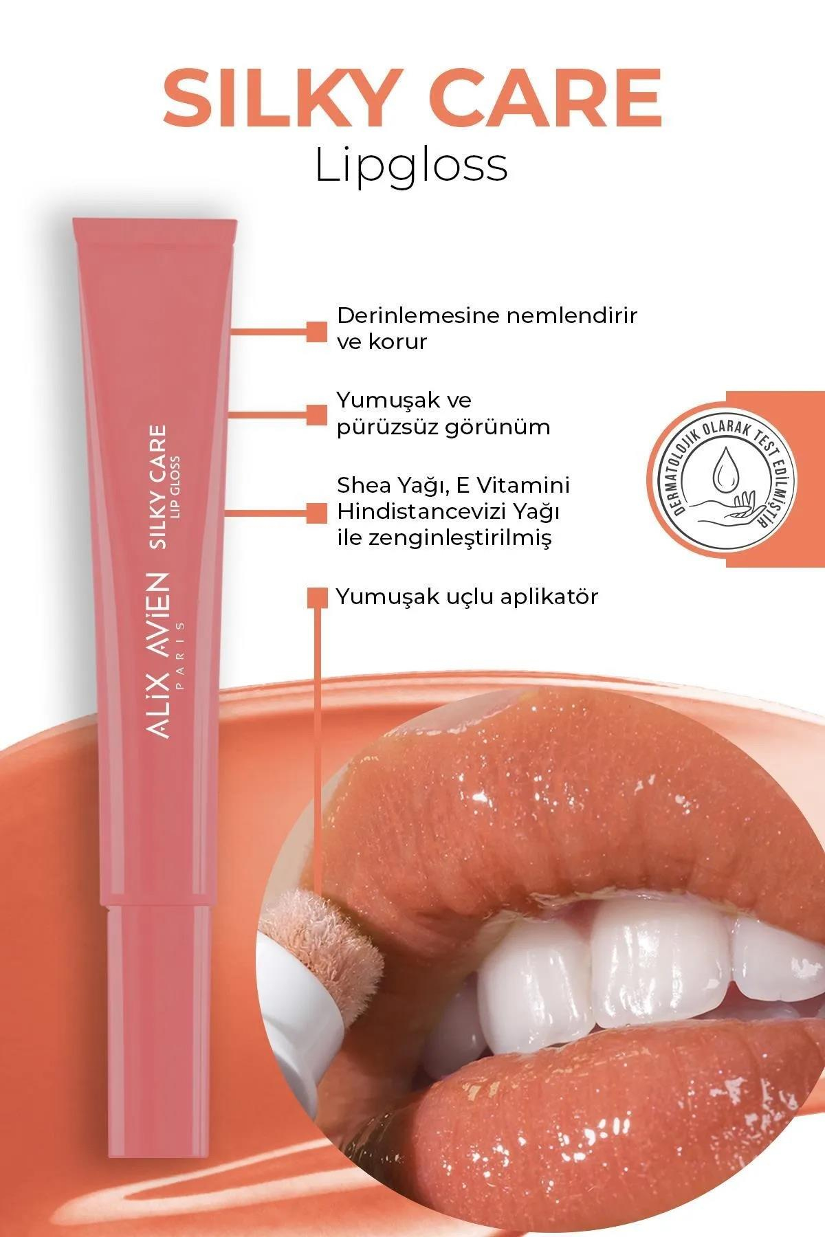 Koruyucu, Dolgunlaştırıcı, Nemlendirici Pembe Dudak Parlatıcısı - Silky Care Kılıf ve Lipgloss Set