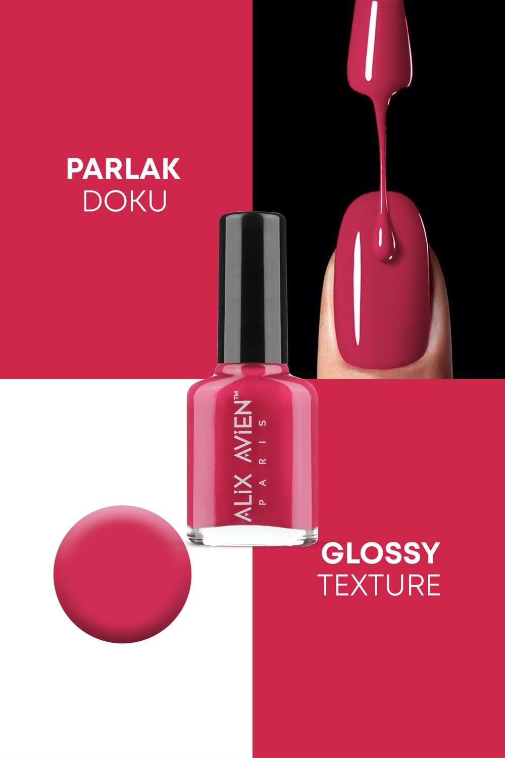 Koyu Pembe Oje 104 - Uzun Süreli Kalıcılık Hızlı Kuruma - Nail Lacquer 104