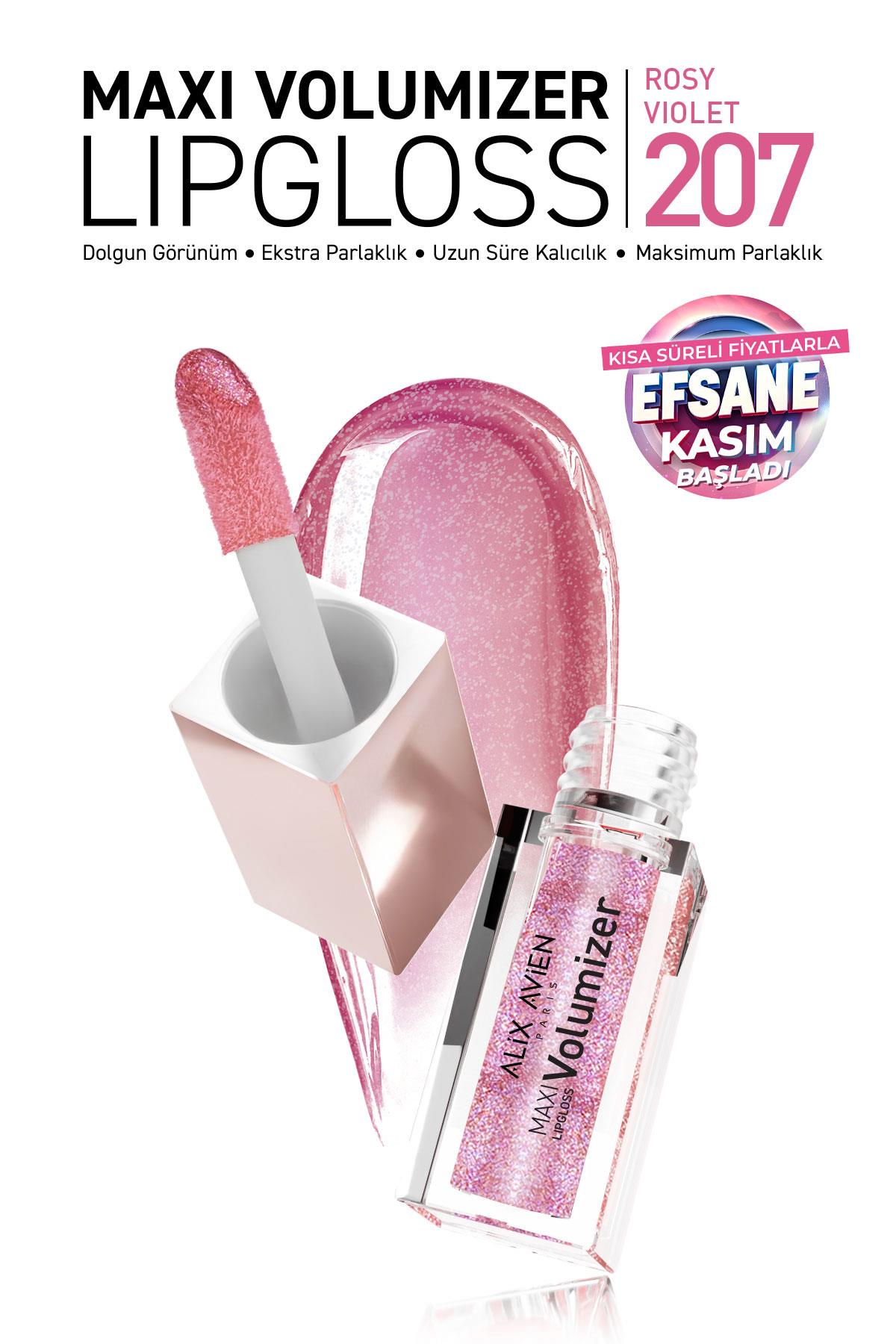 Maxivolumizer Lipgloss 207 - Rosy Violet - Kalıcı ve Nemlendirici Ruj - Dolgunlaştırıcı Etki