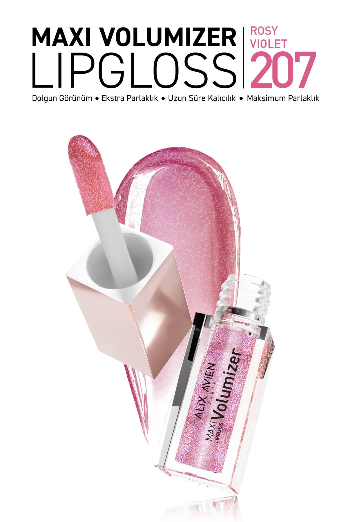 Maxivolumizer Lipgloss 207 - Rosy Violet - Kalıcı ve Nemlendirici Ruj - Dolgunlaştırıcı Etki