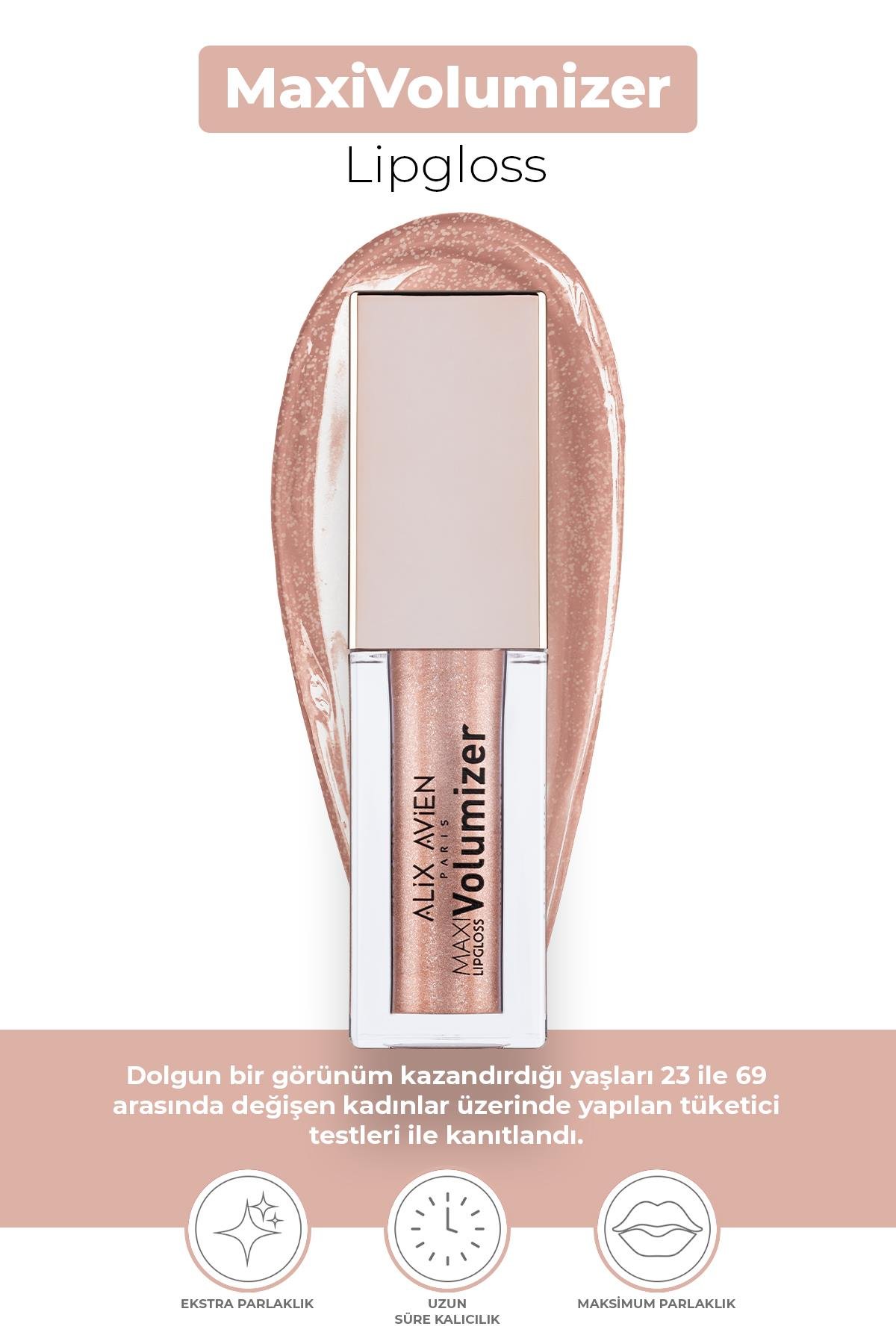 Maxivolumizer Lipgloss 208 - Sparkling Glaze - Kalıcı ve Nemlendirici Ruj - Dolgunlaştırıcı Etki