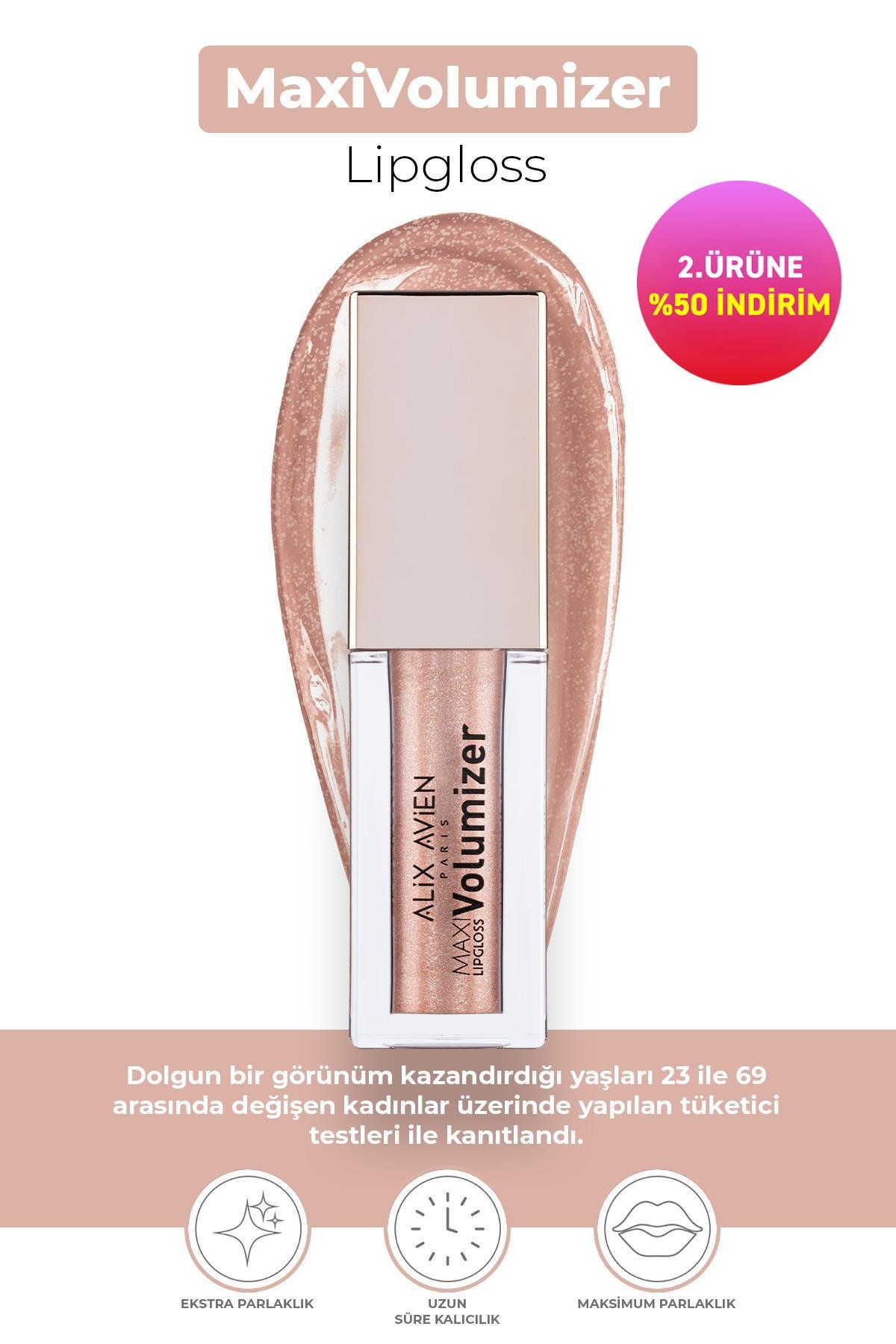 Maxivolumizer Lipgloss 208 - Sparkling Glaze - Kalıcı ve Nemlendirici Ruj - Dolgunlaştırıcı Etki