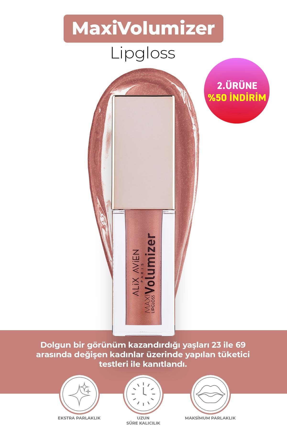 Maxivolumizer Lipgloss 210 - Sunny Glaze - Kalıcı ve Nemlendirici Ruj - Dolgunlaştırıcı Etki