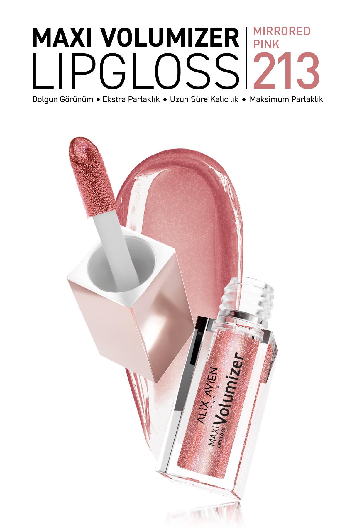 Maxivolumizer Lipgloss 213 - Mirrored Pink - Kalıcı ve Nemlendirici Ruj - Dolgunlaştırıcı Etki