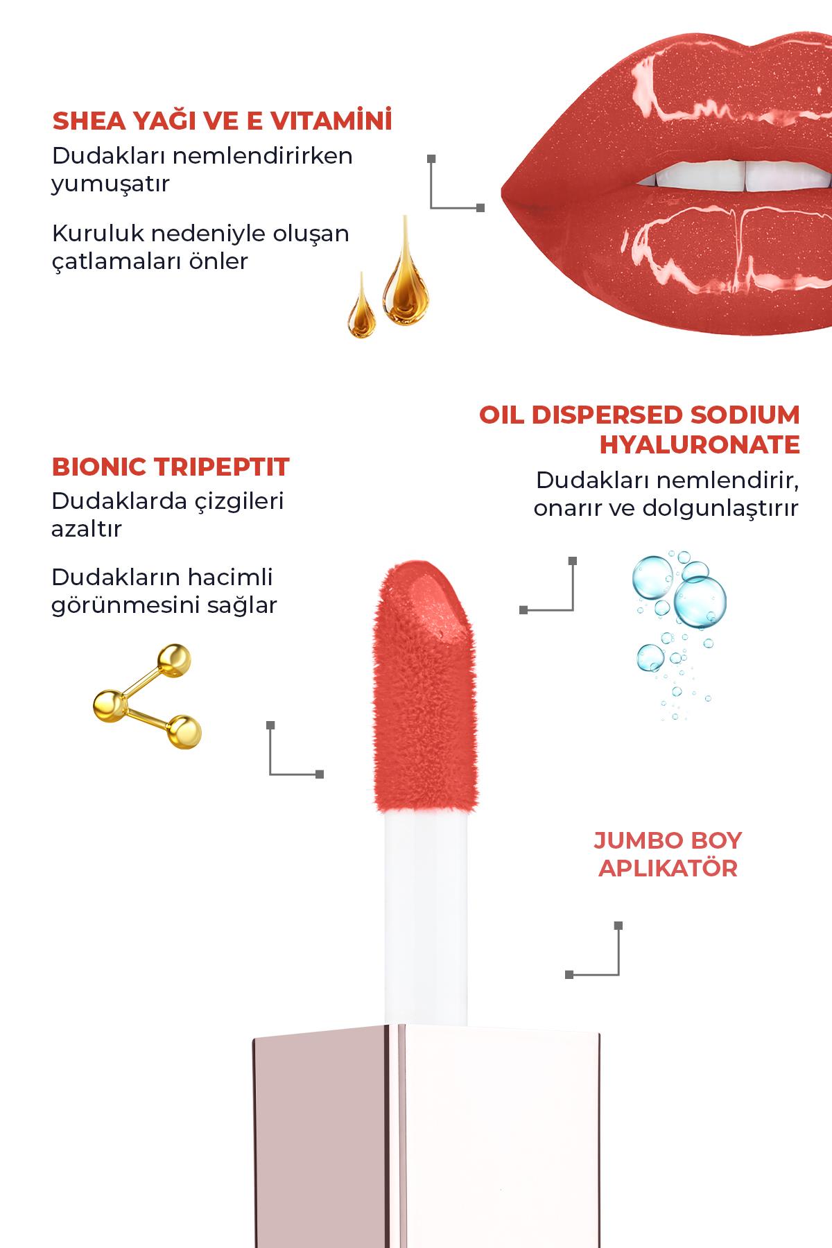 Maxivolumizer Lipgloss 217 - Pomegranate Blossom - Kalıcı ve Nemlendirici Ruj - Dolgunlaştırıcı Etki