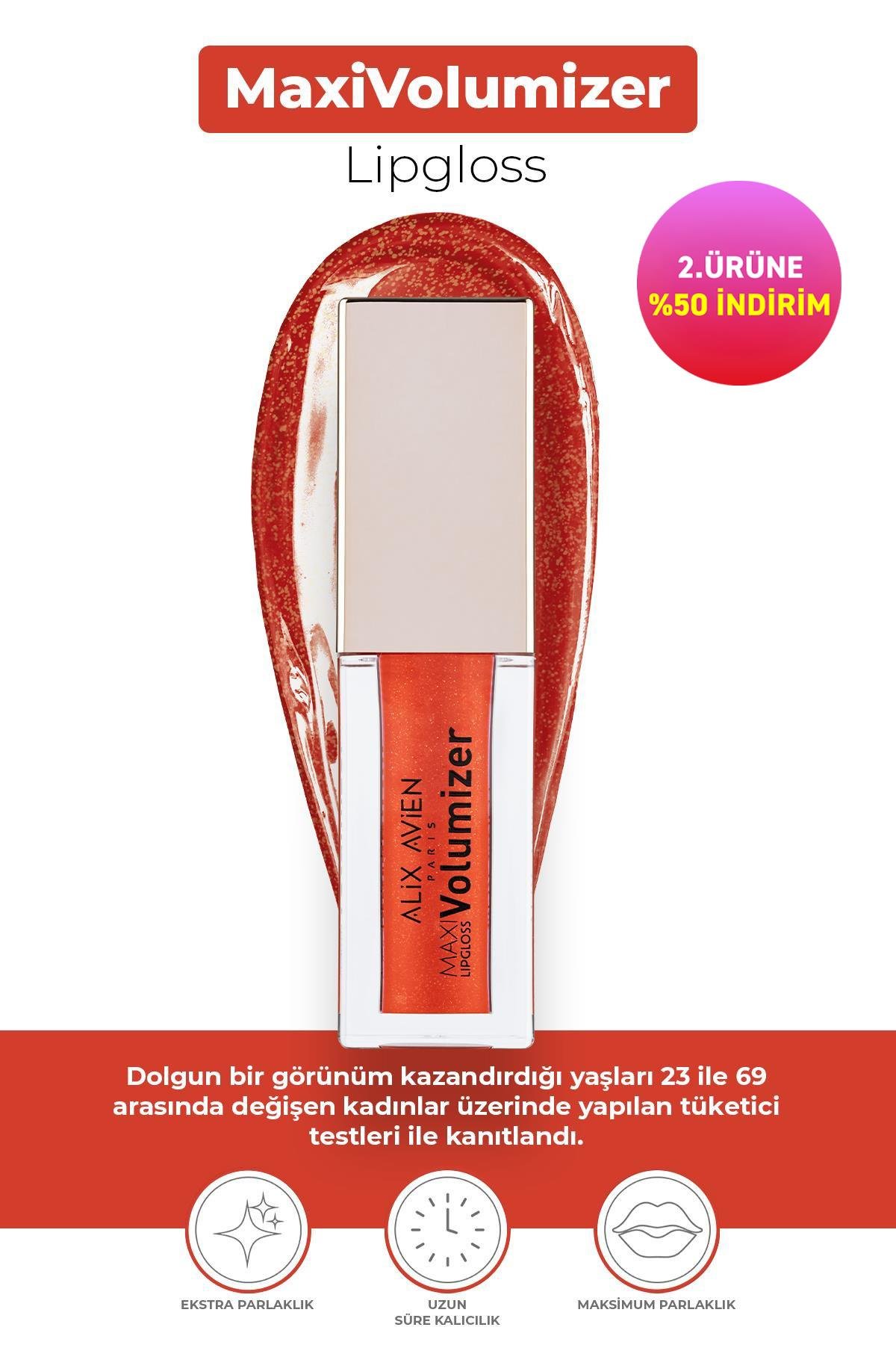 Maxivolumizer Lipgloss 218 - Red Hot Luster - Kalıcı ve Nemlendirici Ruj - Dolgunlaştırıcı Etki