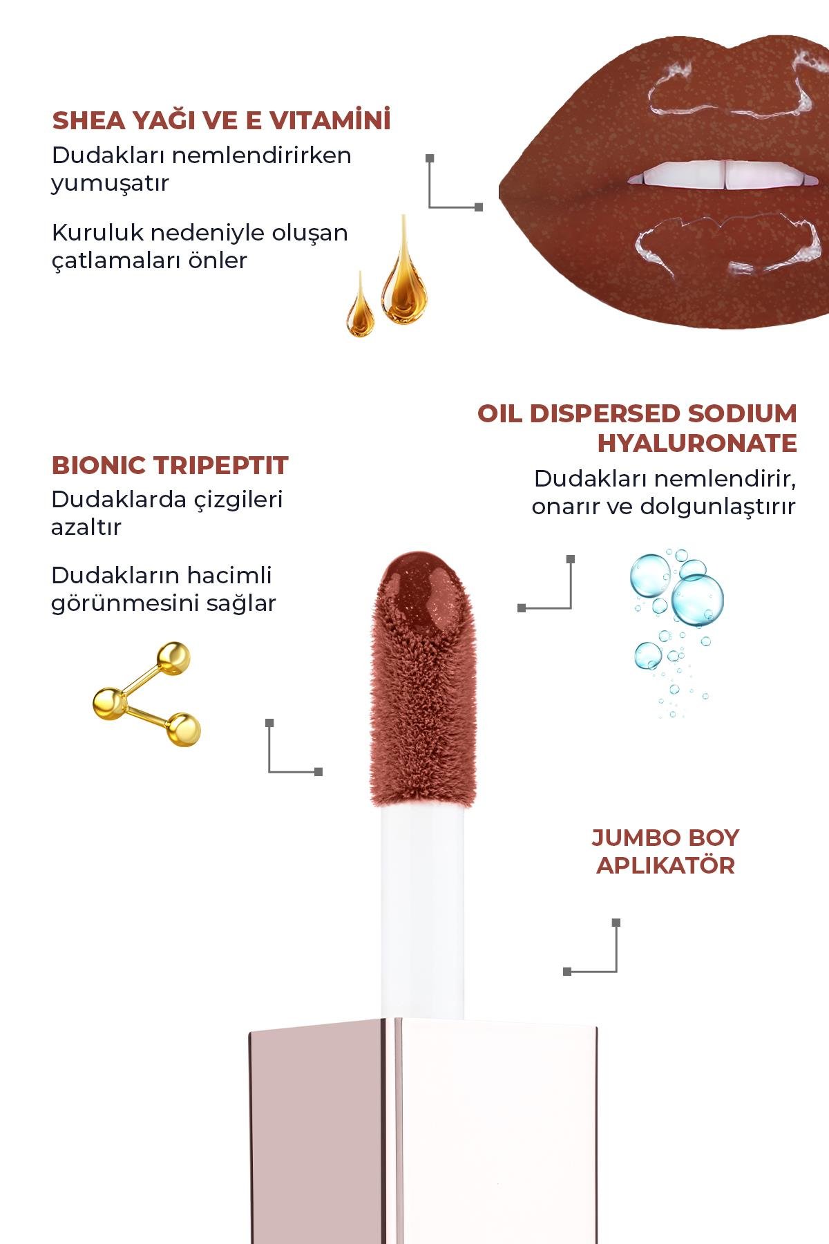 Maxivolumizer Lipgloss 219 - Foxy Red - Kalıcı ve Nemlendirici Ruj - Dolgunlaştırıcı Etki
