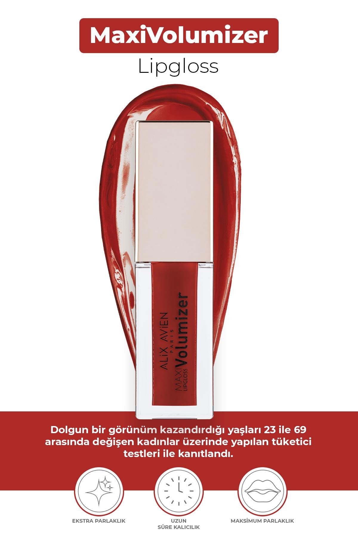 Maxivolumizer Lipgloss 220 - Luscious Cherry - Kalıcı ve Nemlendirici Ruj - Dolgunlaştırıcı Etki