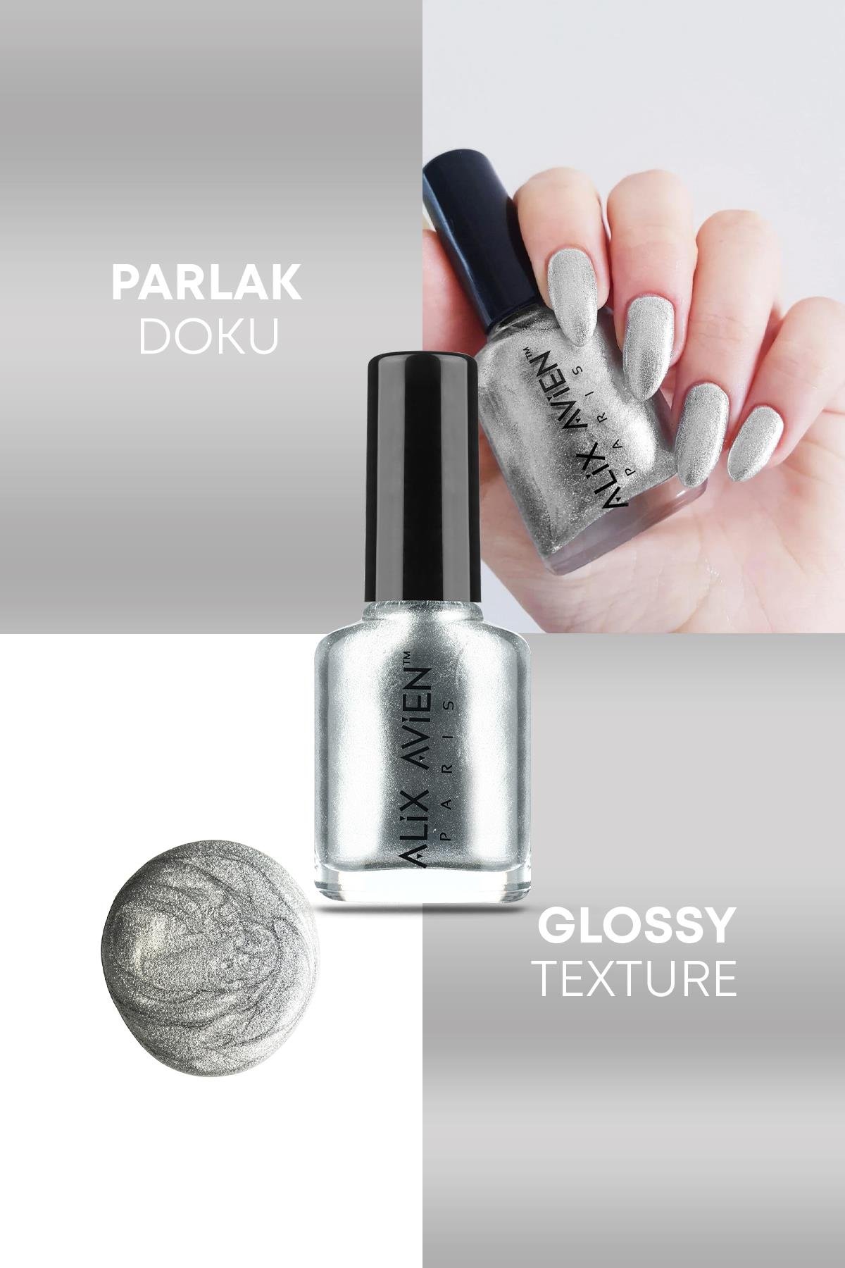 Metalik Gri Oje 29 - Yüksek Pigmentli Uzun Süreli Kalıcılık Hızlı Kuruma - Nail Lacquer 29