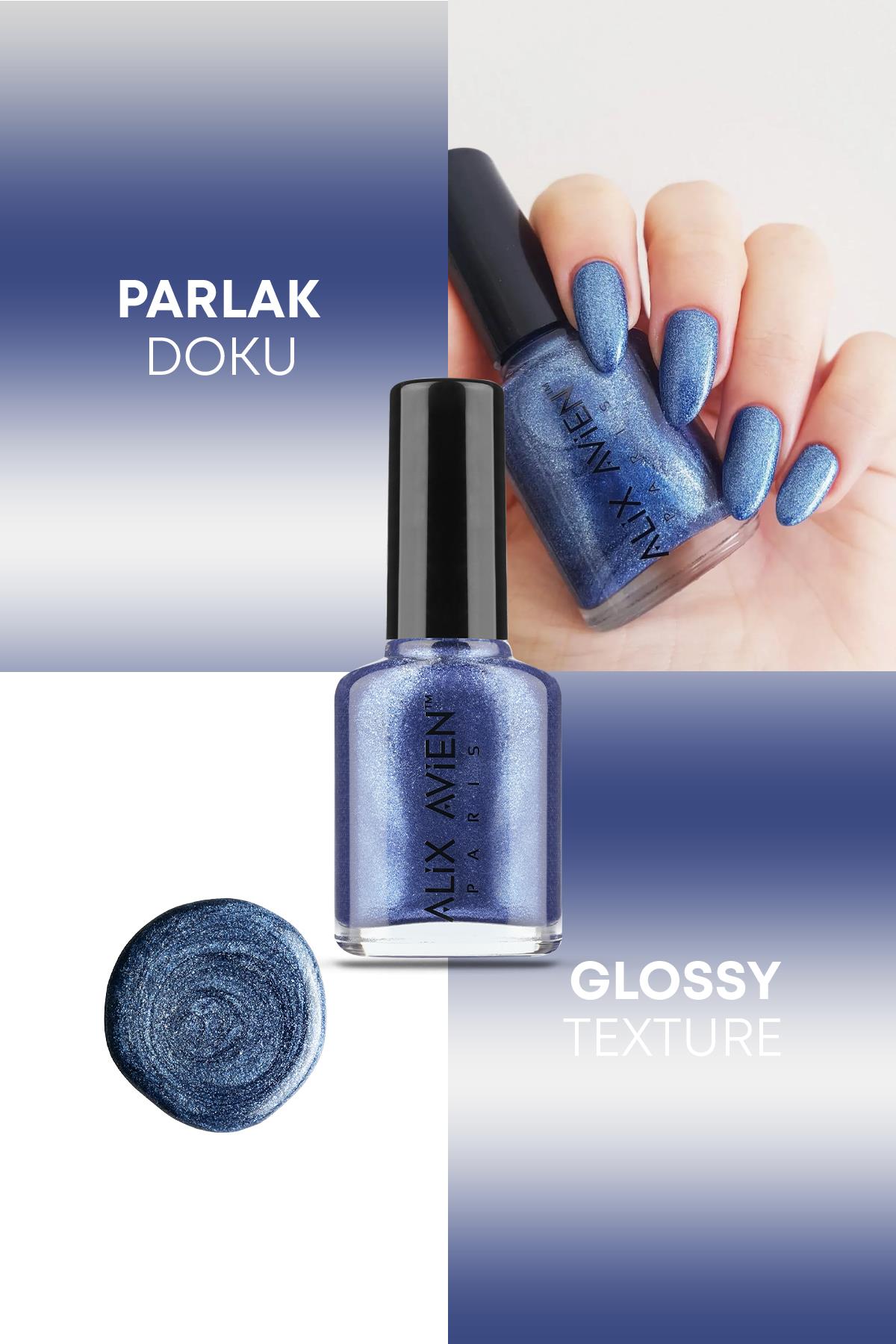 Metalik Mavi Oje 40 - Yüksek Pigmentli Uzun Süreli Kalıcılık Hızlı Kuruma - Nail Lacquer 40