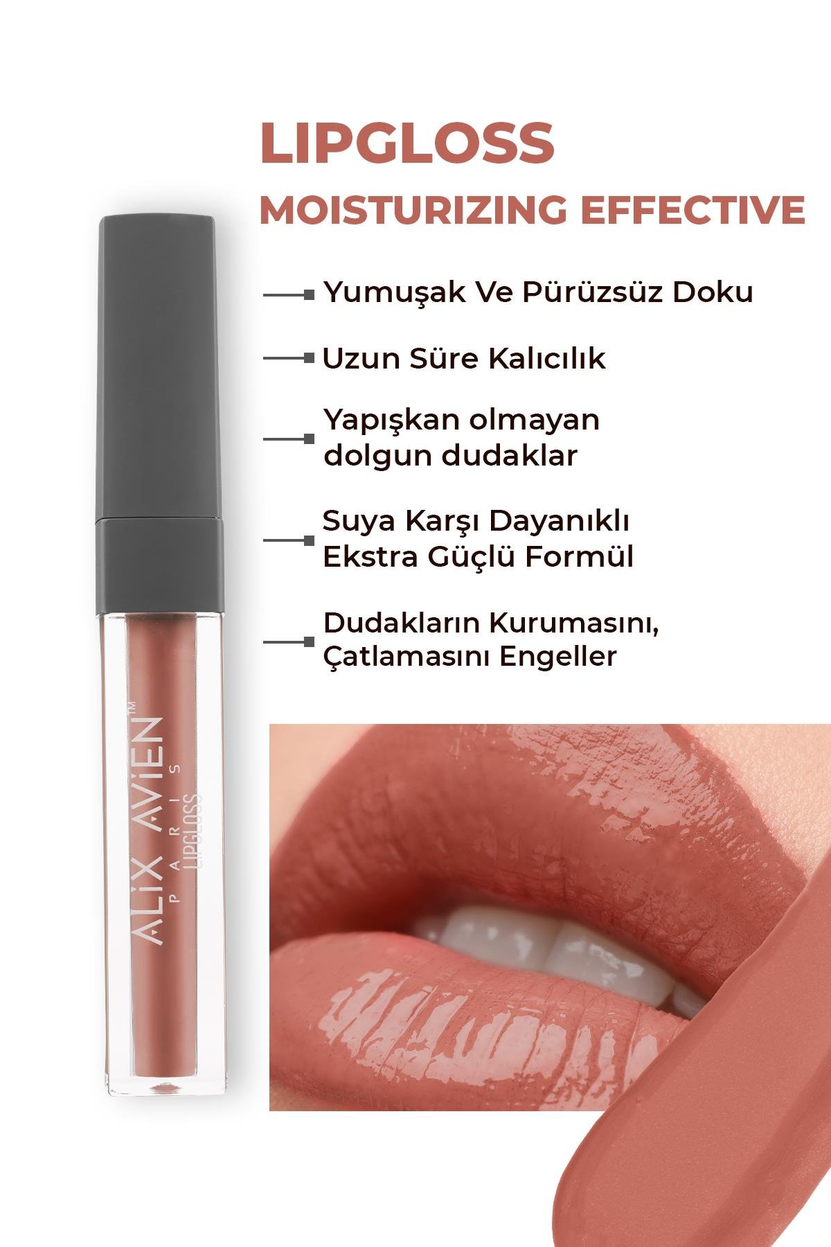 Nemlendirici Etki Yapışkanlık Hissi Bırakmayan Dudak Parlatıcısı - Lipgloss 04 Peachy Rose