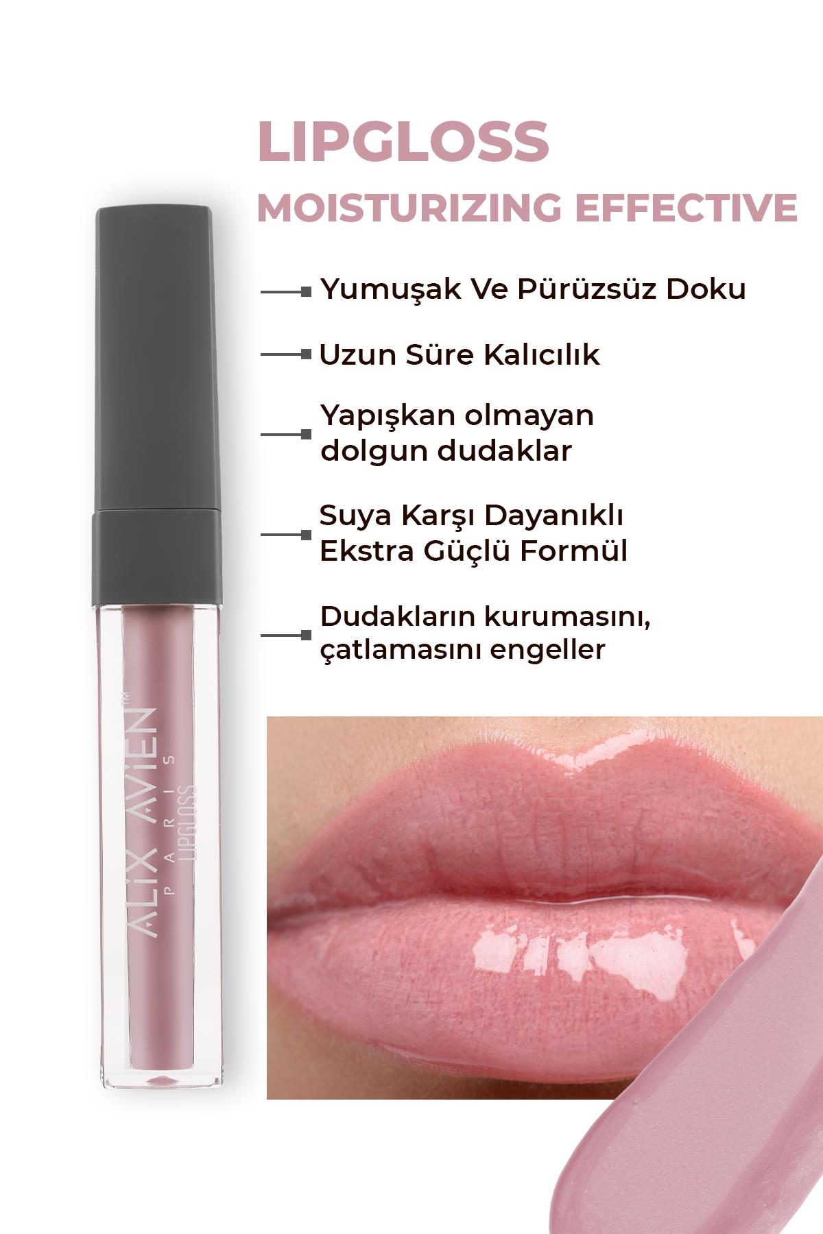Nemlendirici Etkili Yapışkanlık Hissi Bırakmayan Dudak Parlatıcısı - Lipgloss 01 Rose Pink