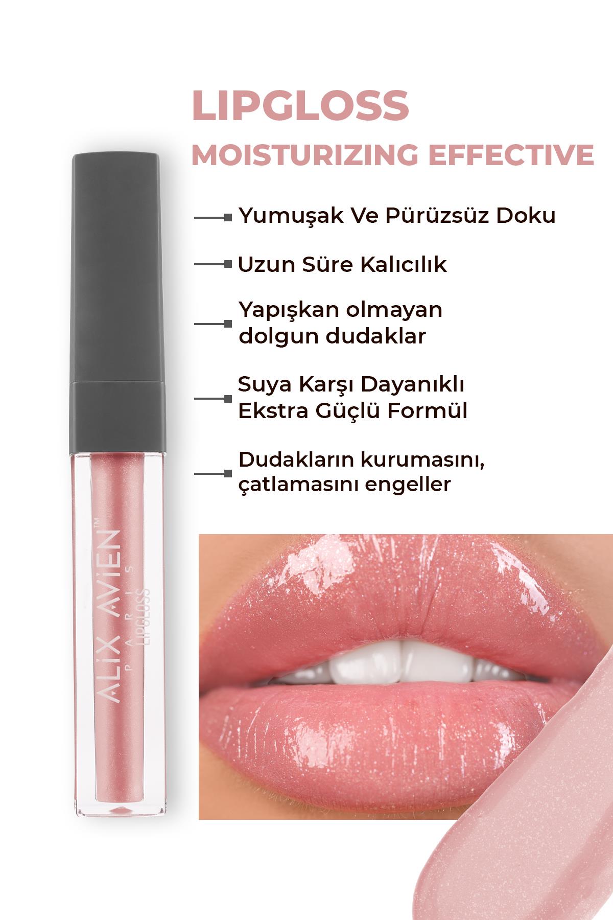 Nemlendirici Etkili Yapışkanlık Hissi Bırakmayan Dudak Parlatıcısı - Lipgloss 08 Babe Nude