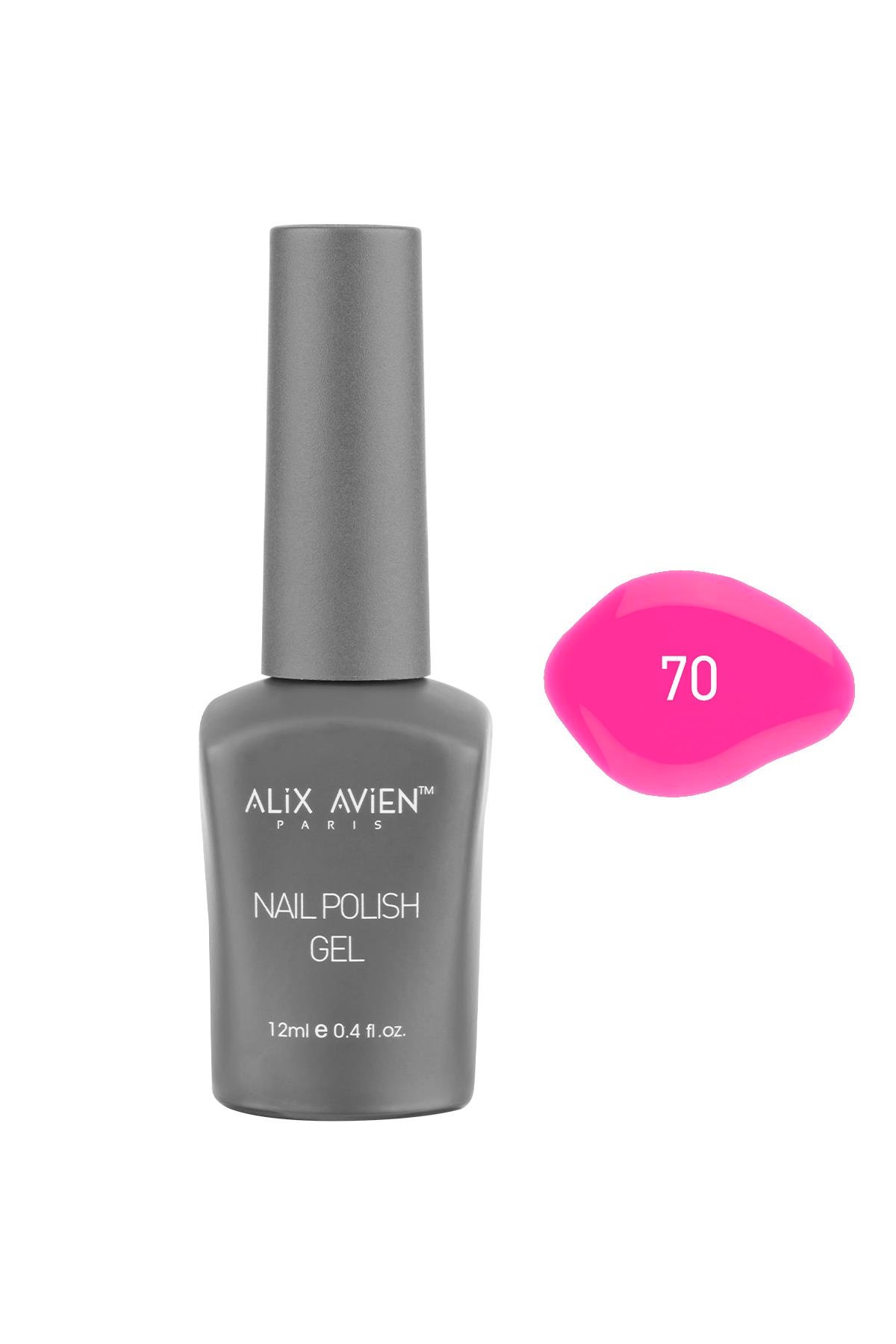 Neon Koyu Pembe Kalıcı Oje 70-Yoğun Renk Veren Jel Oje 12 ml-Nail UV Gel Polish 70
