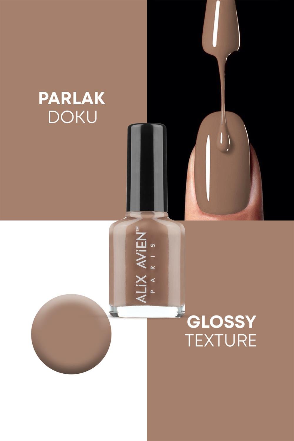 Nude Kahve Oje 90 - Uzun Süreli Kalıcılık Hızlı Kuruma - Nail Lacquer 90