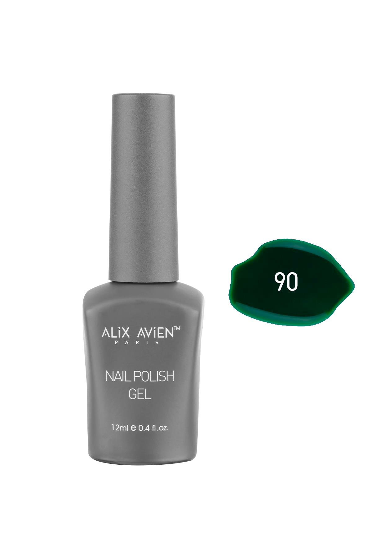 Ördek Yeşili Kalıcı Oje 90-Yoğun Renk Veren Jel Oje 12 ml-Nail UV Gel Polish 90