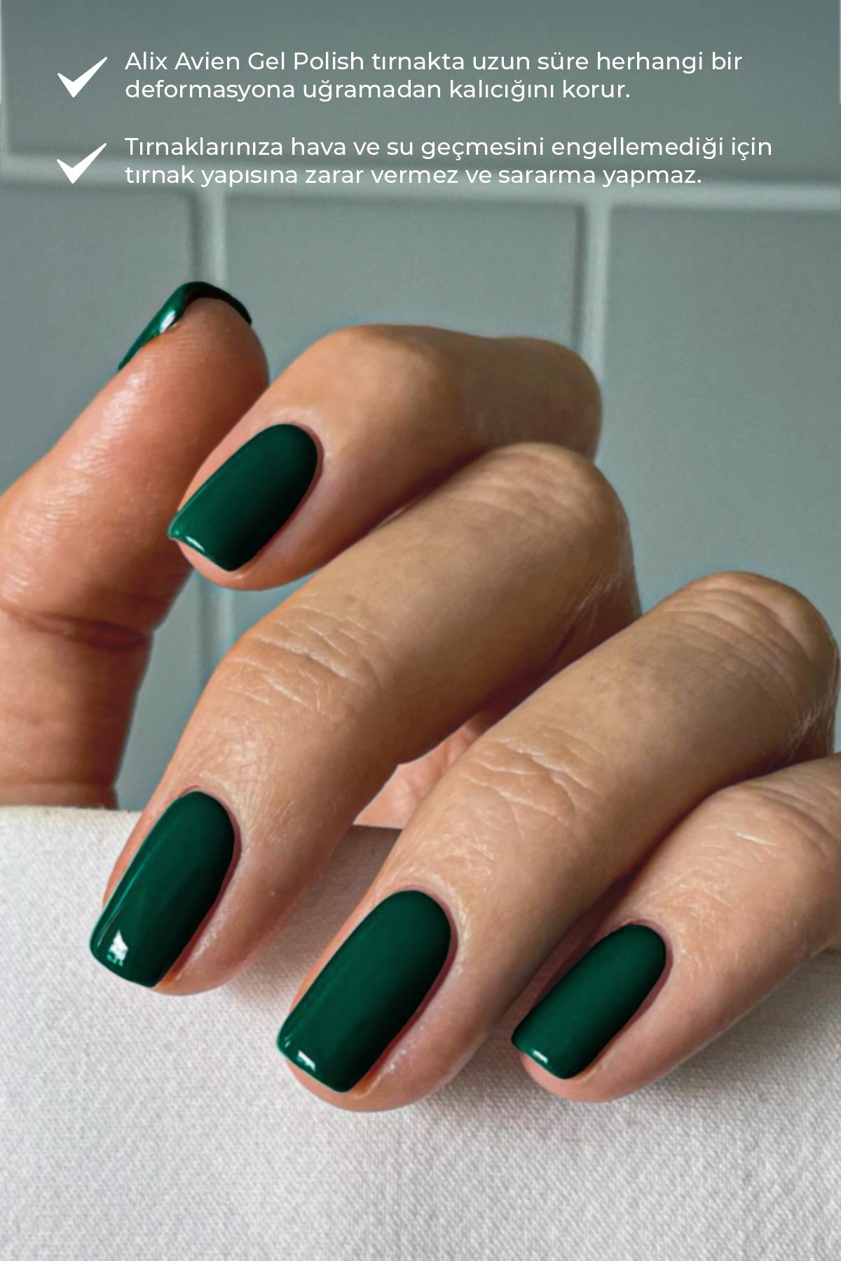 Ördek Yeşili Kalıcı Oje 90-Yoğun Renk Veren Jel Oje 12 ml-Nail UV Gel Polish 90