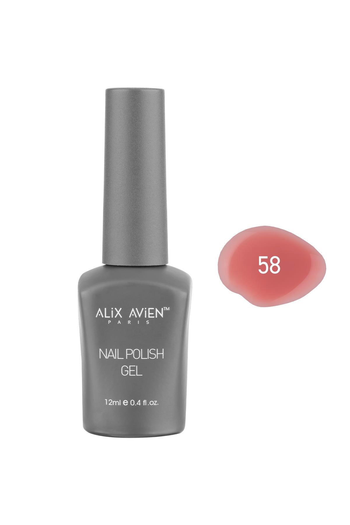 Pembe Kalıcı Oje 58-Yoğun Renk Veren Jel Oje 12 ml-Nail UV Gel Polish 58