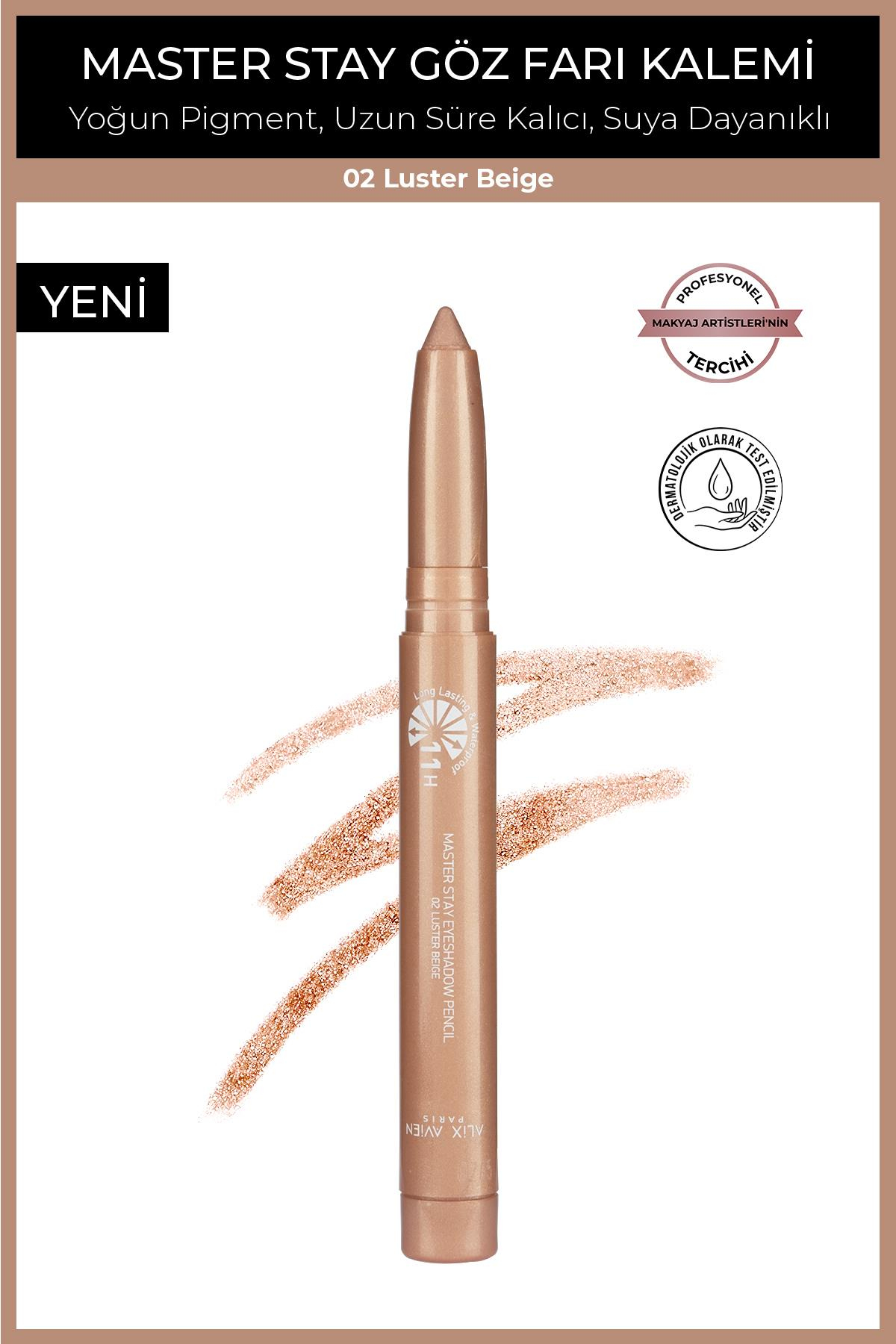 Suya Dayanıklı 11 Saat Kalıcı Yoğun Pigmentli Kremsi Göz Kalem Farı - Master Stay 02 Luster Beige