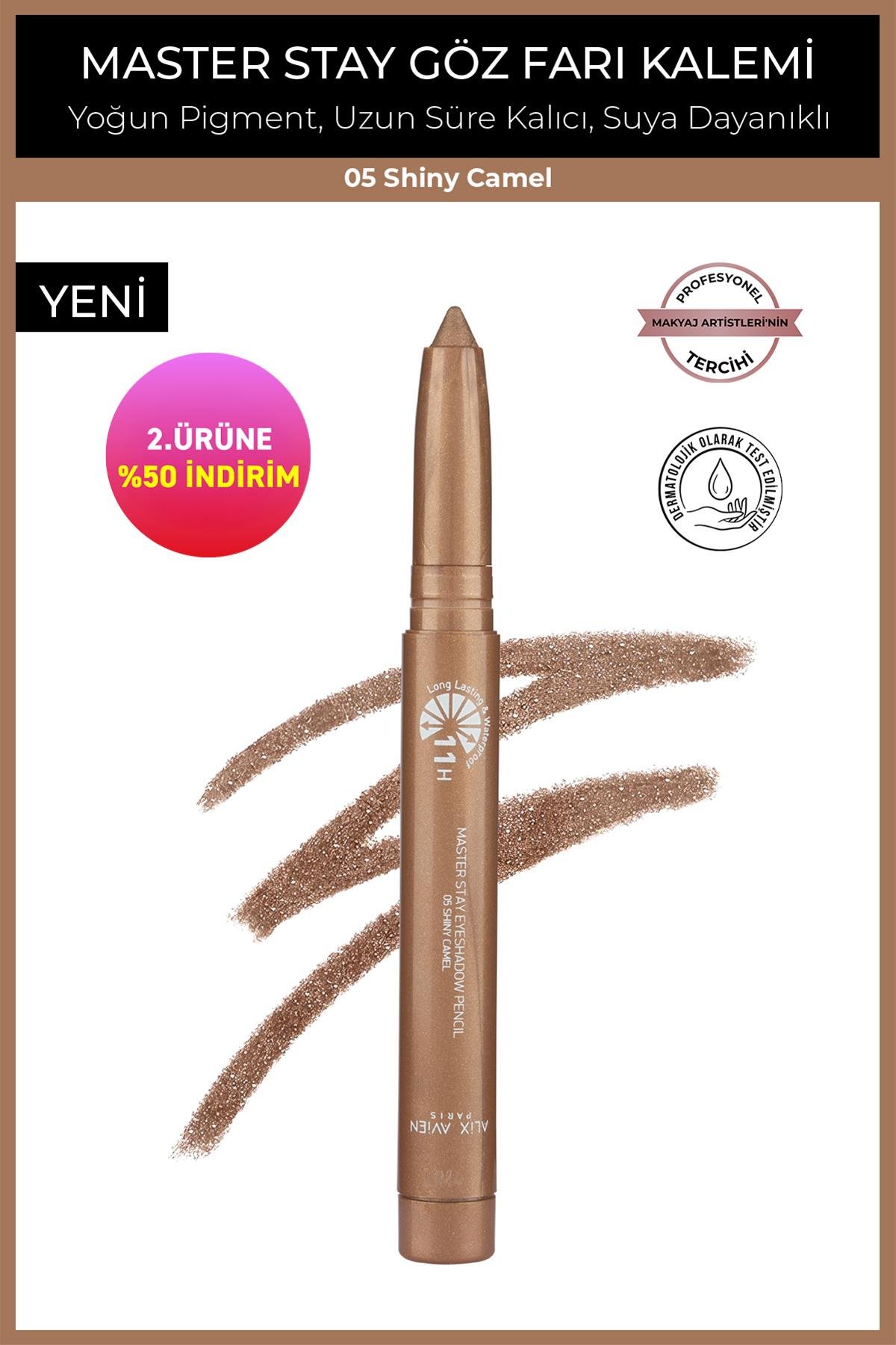 Suya Dayanıklı 11 Saat Kalıcı Yoğun Pigmentli Kremsi Göz Kalem Farı - Master Stay 05 Shiny Camel